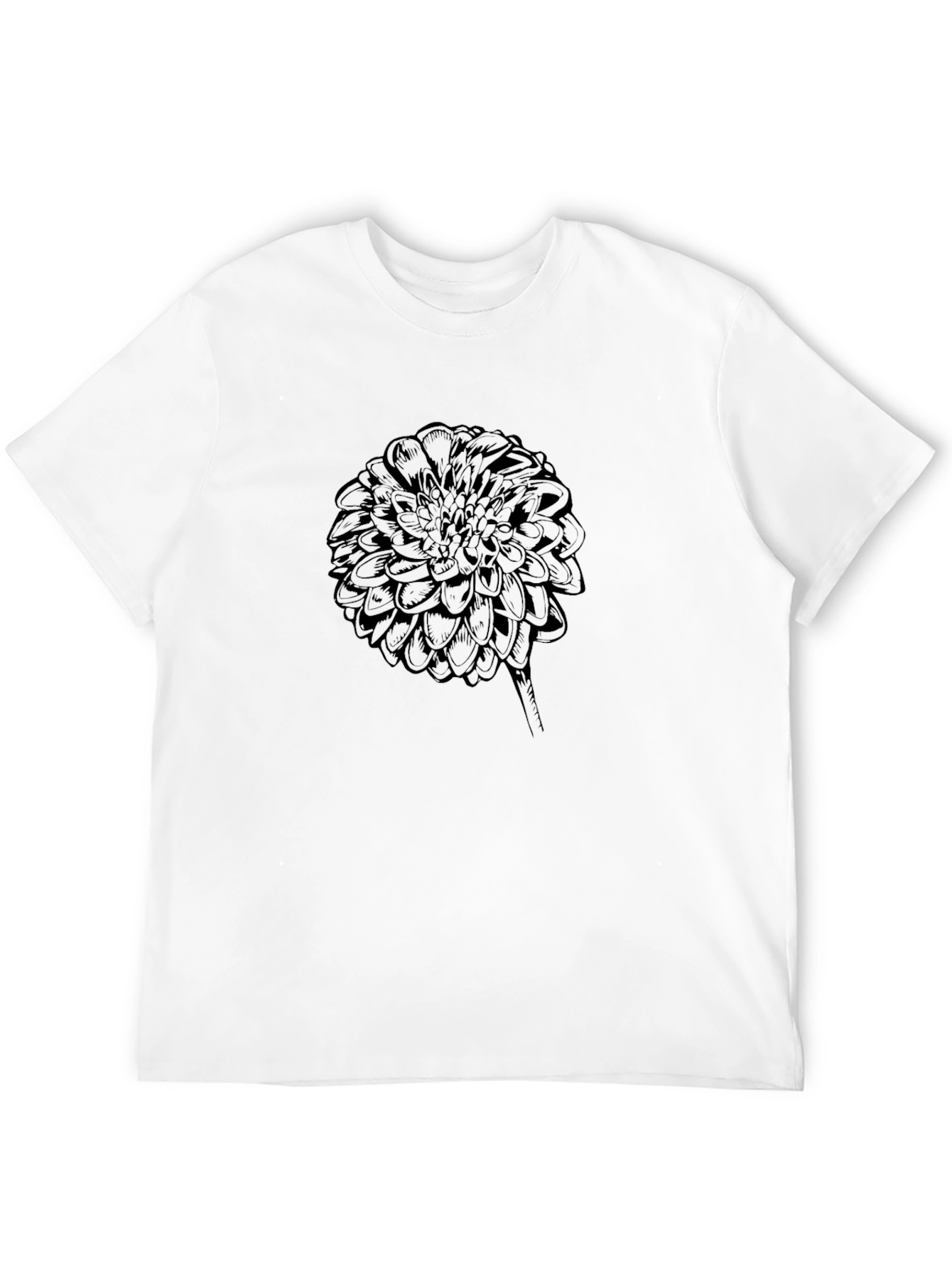 Black Floral Graphic Tee - Stylish Mens T-Shirt