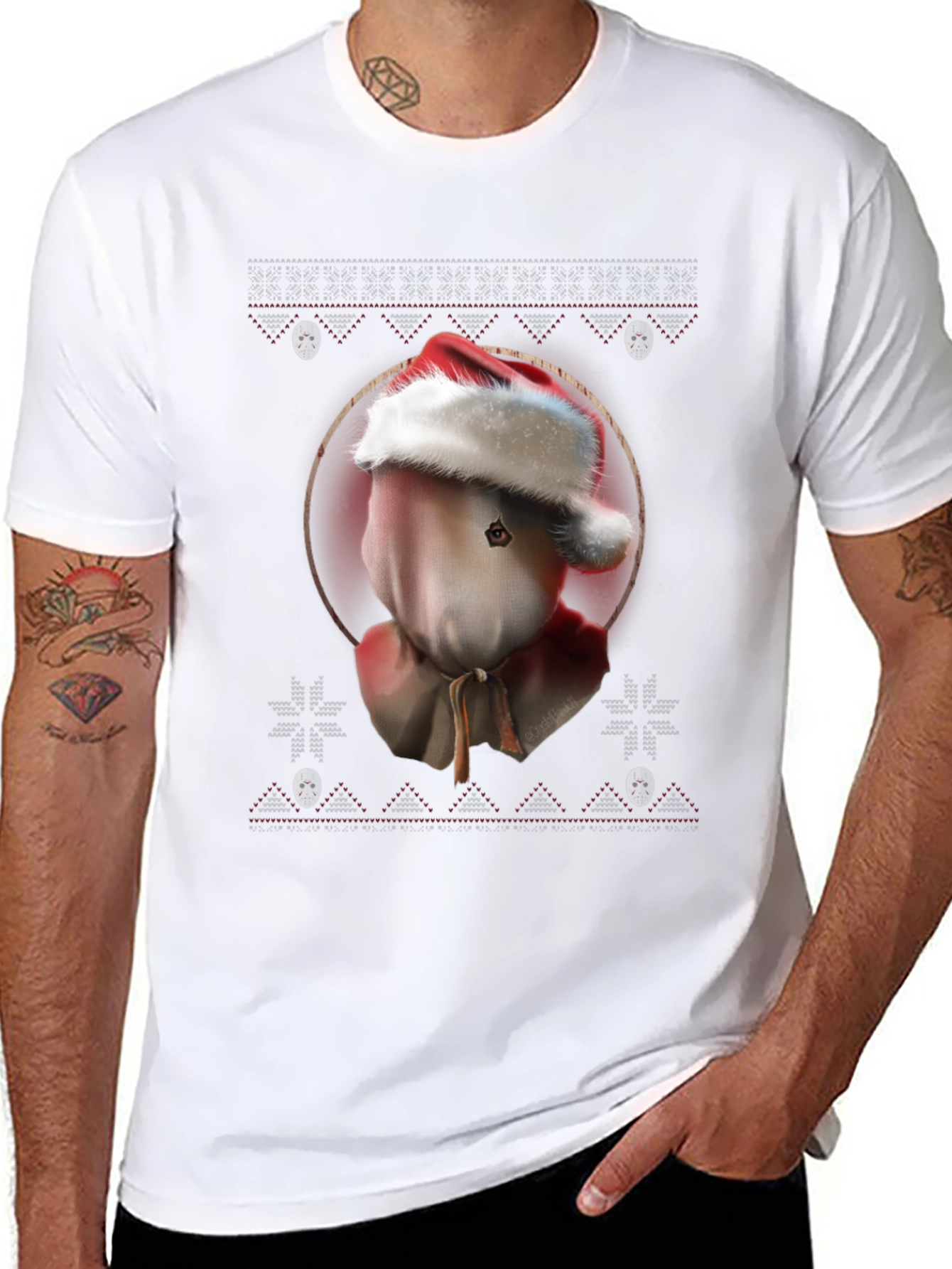 Creepy Christmas Sack Head T-Shirt