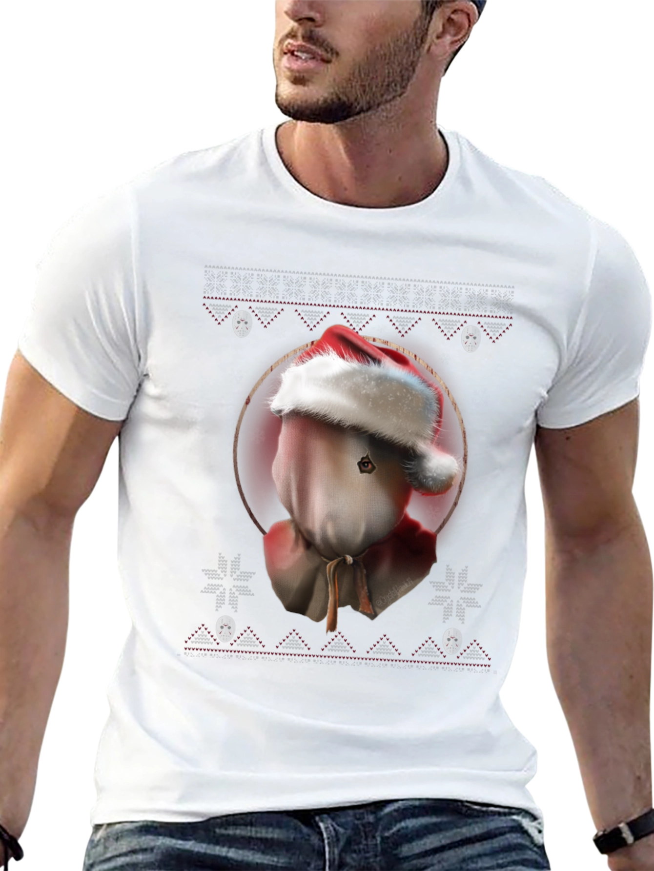Creepy Christmas Sack Head T-Shirt