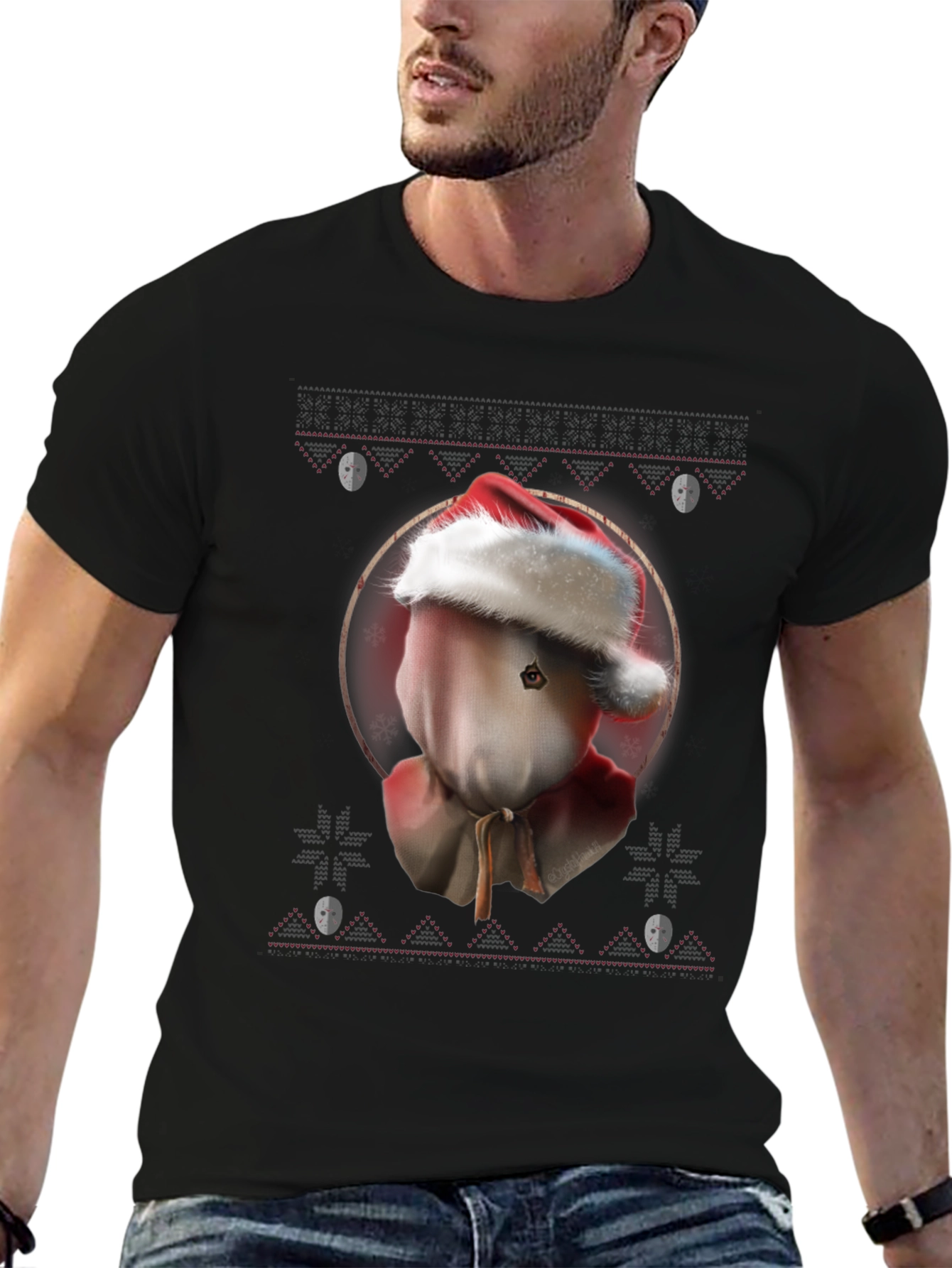 Creepy Christmas Sack Head T-Shirt