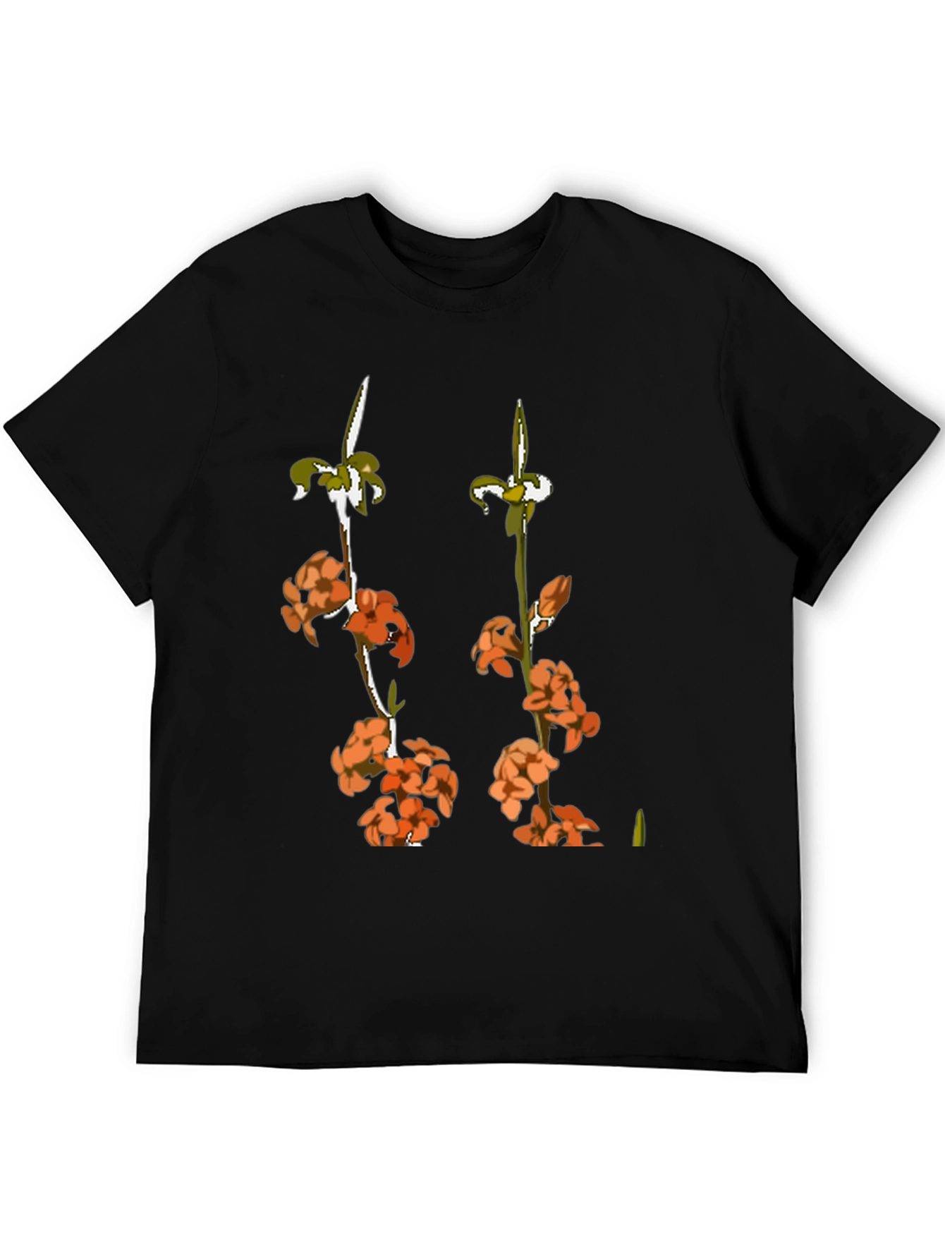 Floral Print Black Graphic Tee