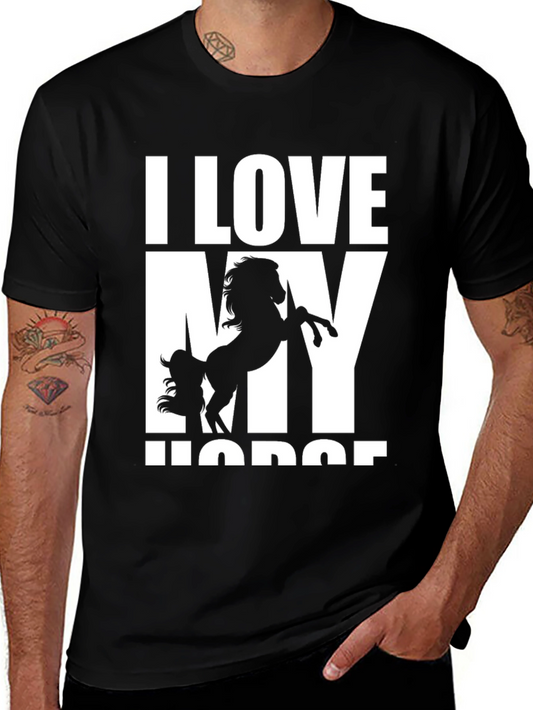 I Love My Horse Graphic Tee - Black