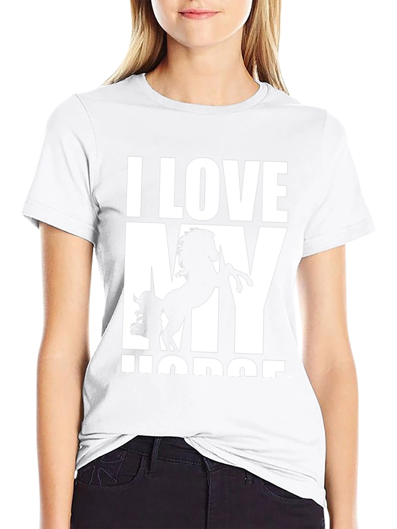 I Love My Horse Graphic Tee - Black