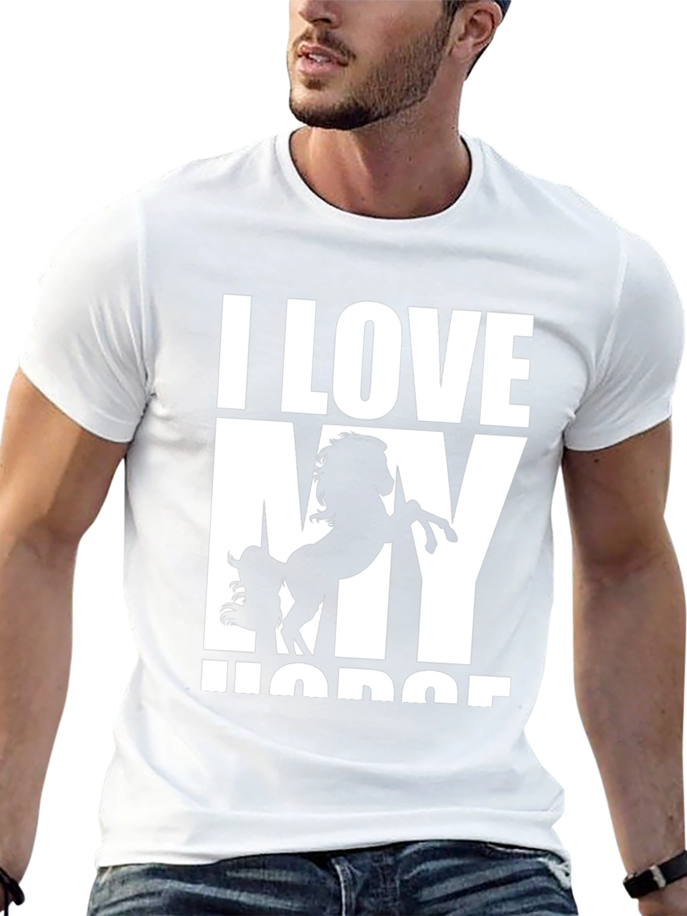 I Love My Horse Graphic Tee - Black