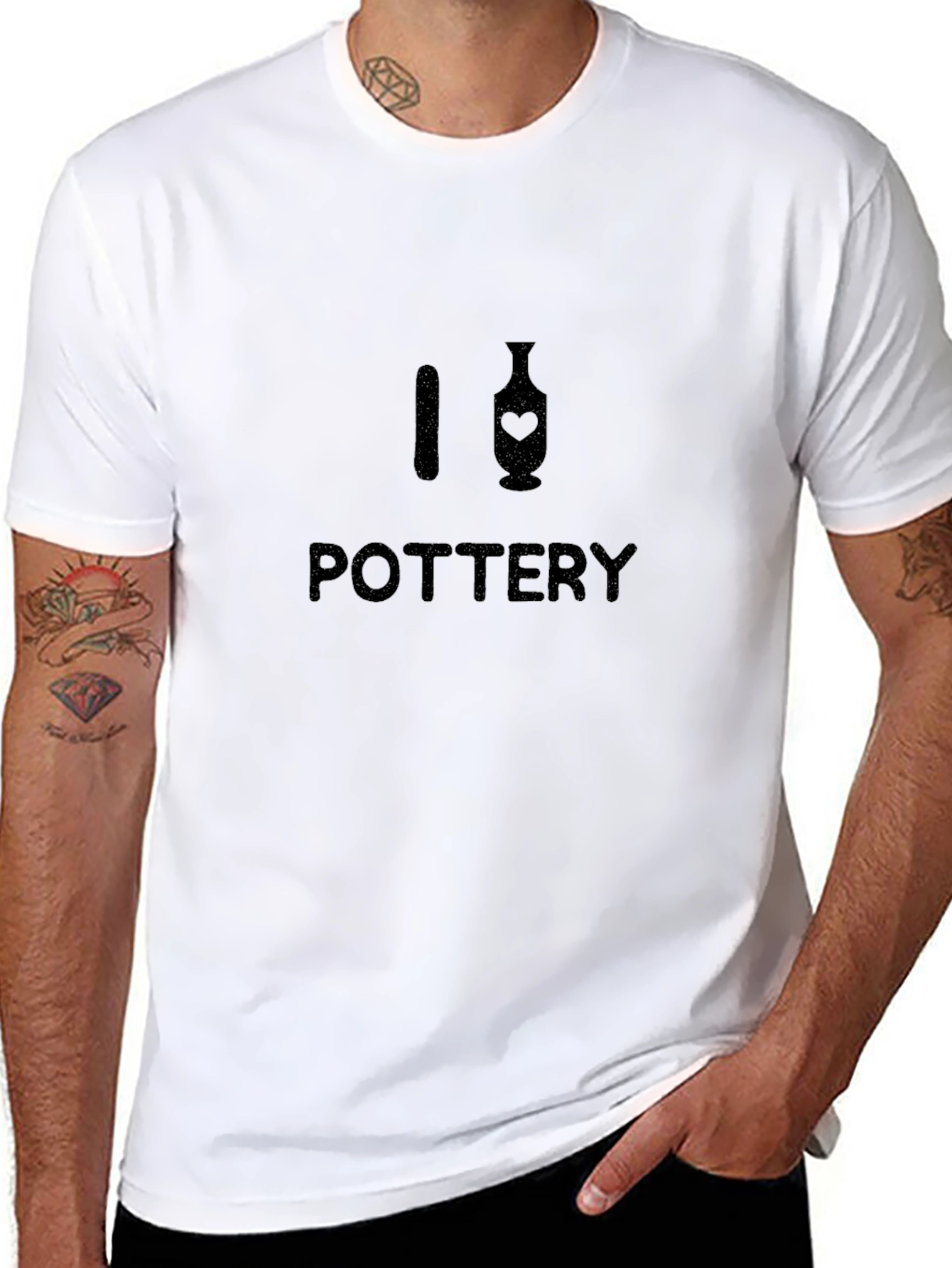I Heart Pottery T-Shirt - Black Unisex Tee