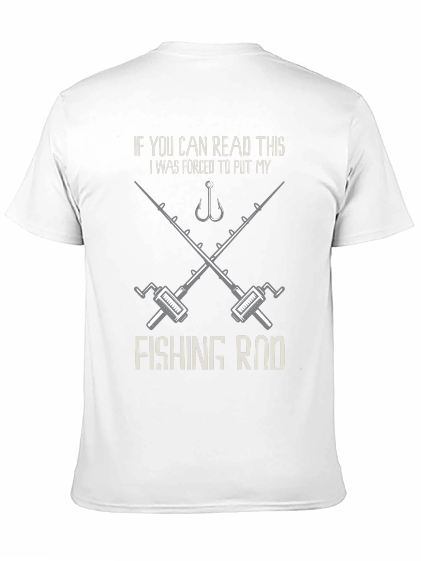 Fishing Rod Forced Funny Graphic Tee Shirt