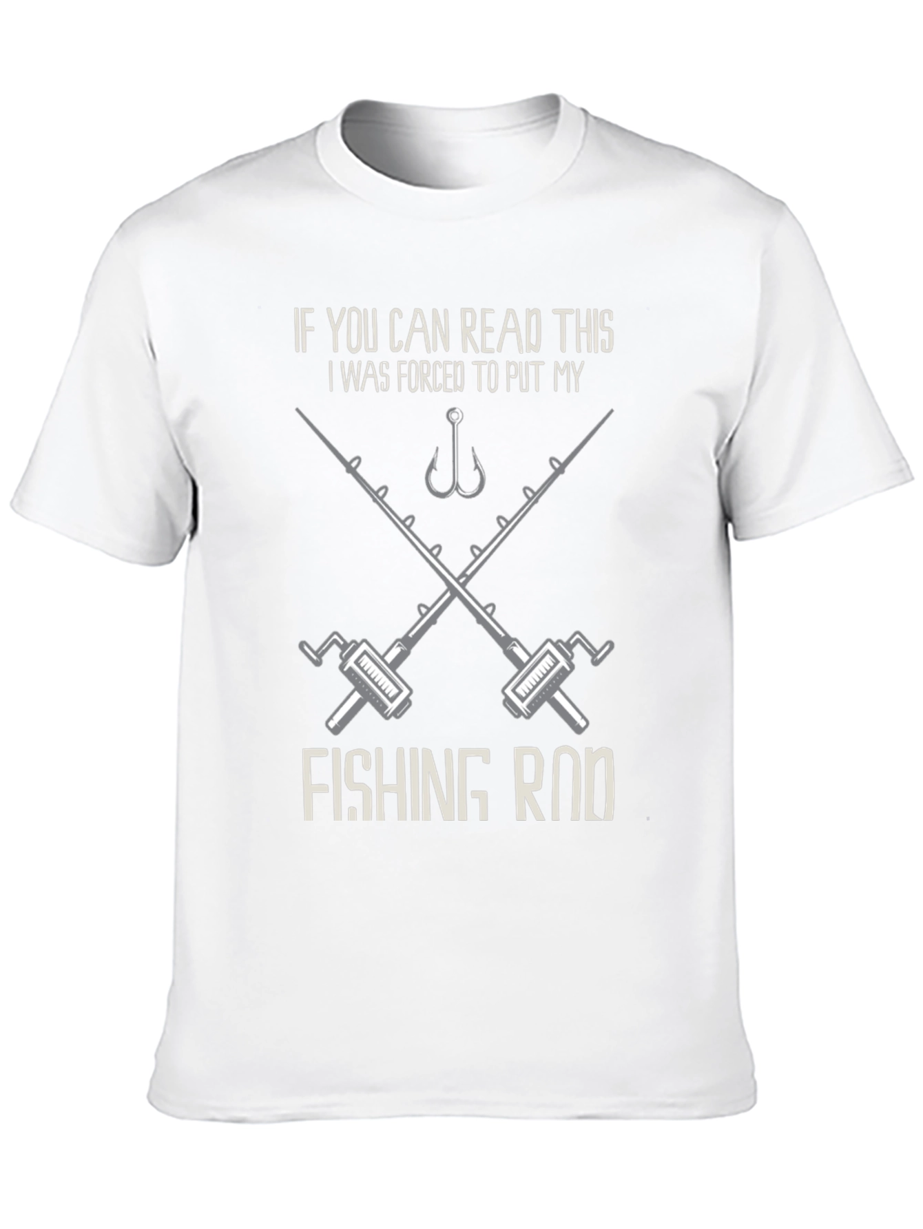 Fishing Rod Forced Funny Graphic Tee Shirt