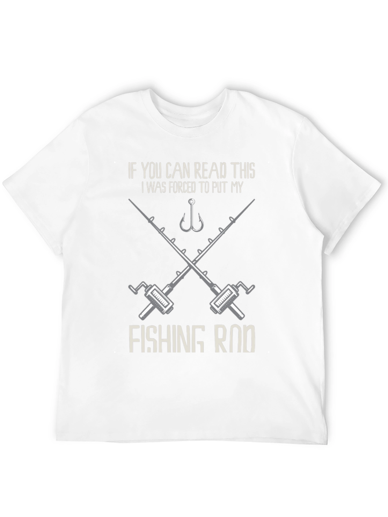 Fishing Rod Forced Funny Graphic Tee Shirt