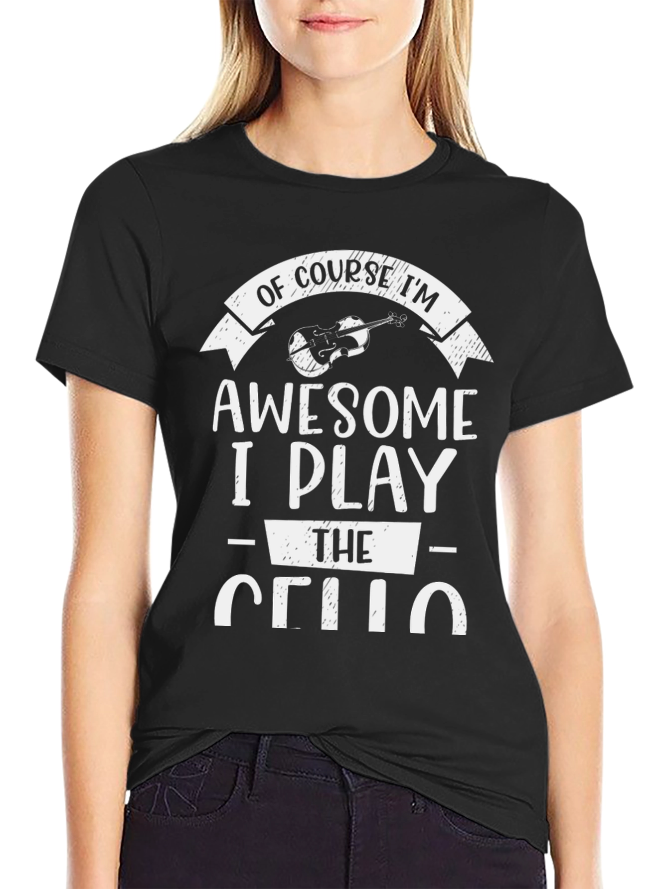 Awesome Cello Player Black T-Shirt