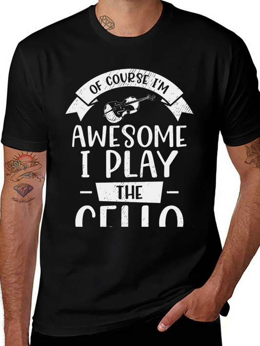 Awesome Cello Player Black T-Shirt