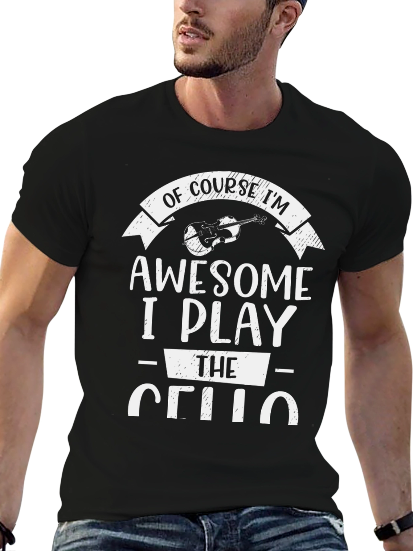Awesome Cello Player Black T-Shirt