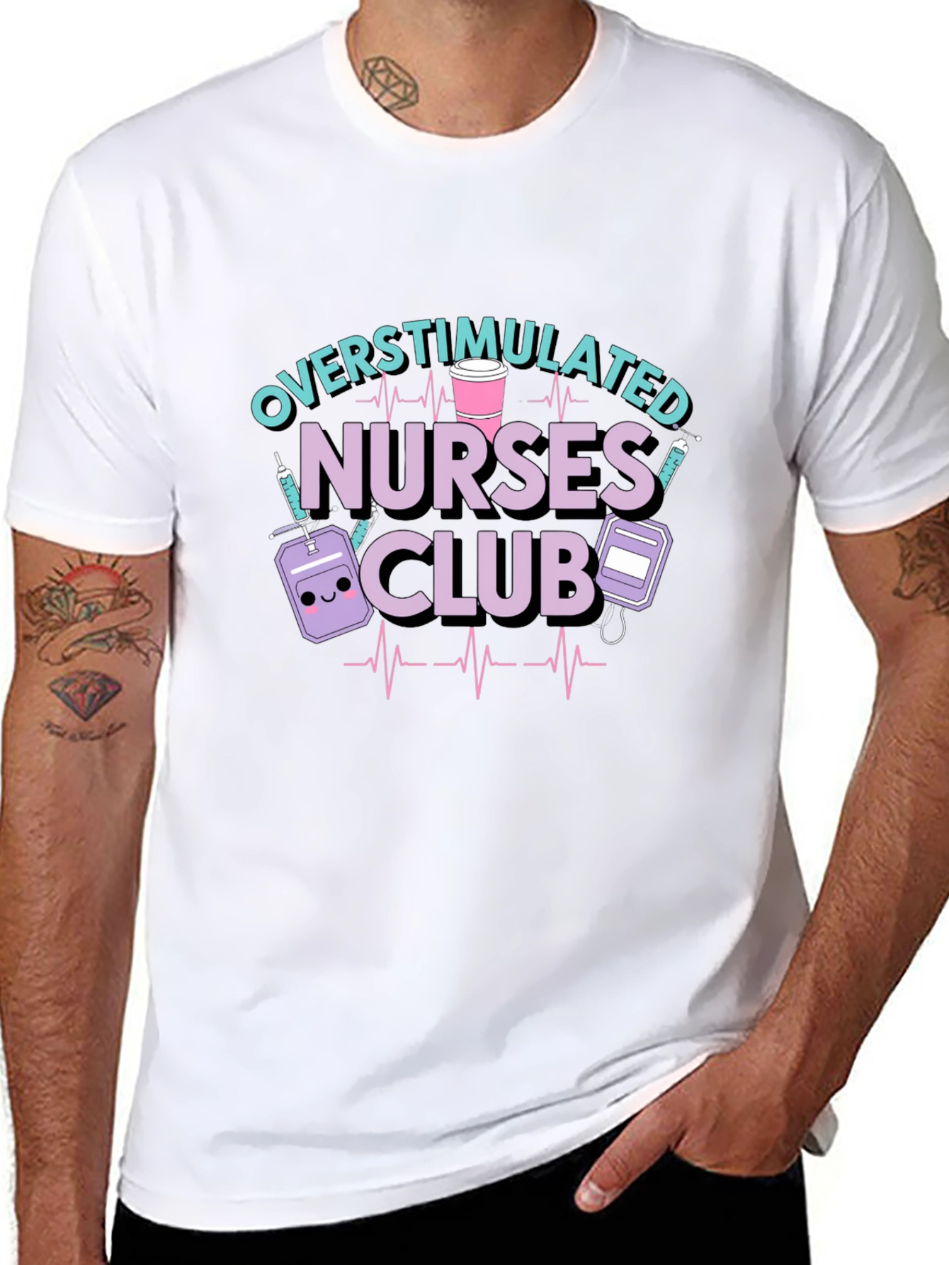 Overstimulated Nurses Club Graphic T-Shirt