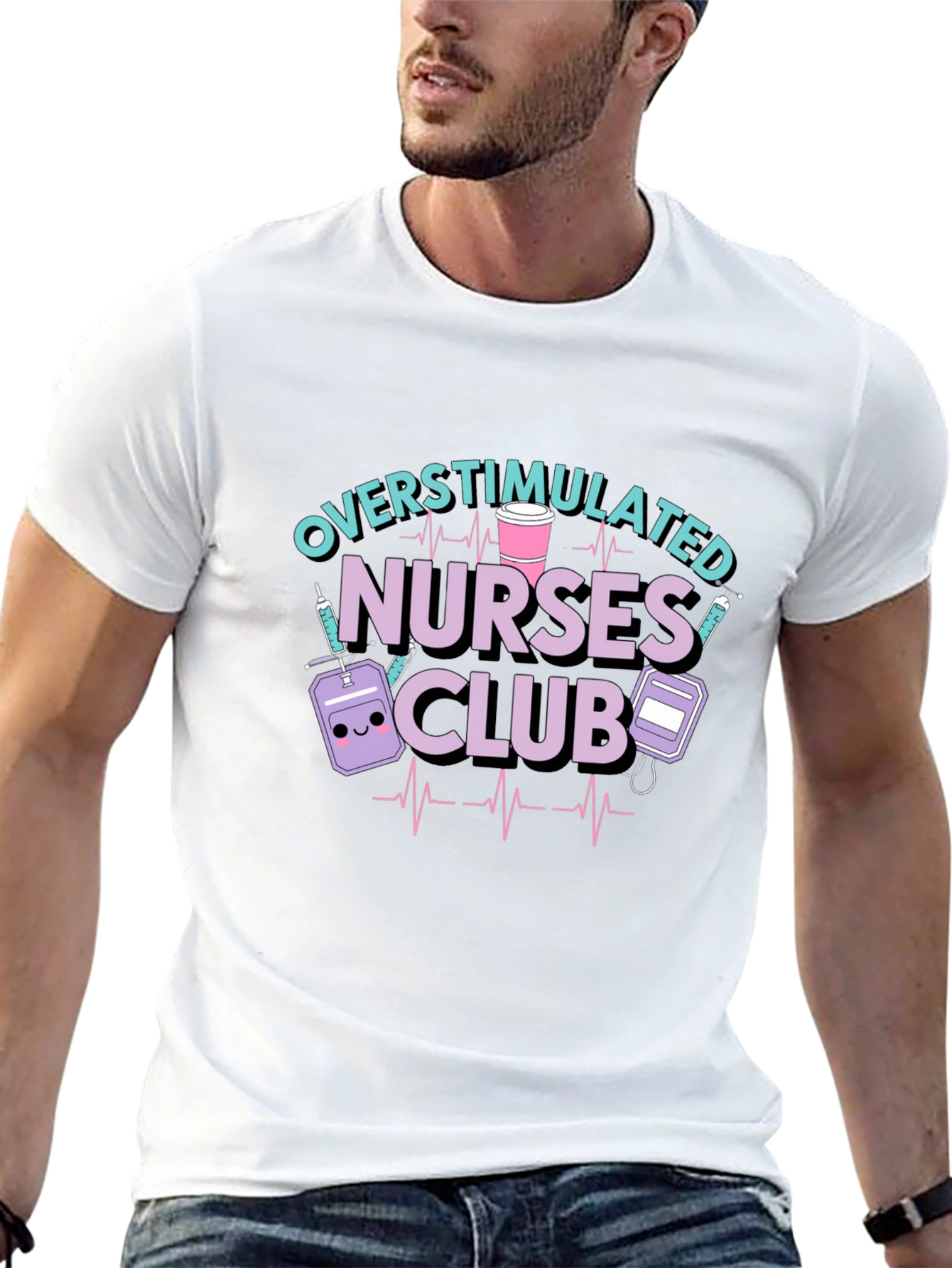 Overstimulated Nurses Club Graphic T-Shirt
