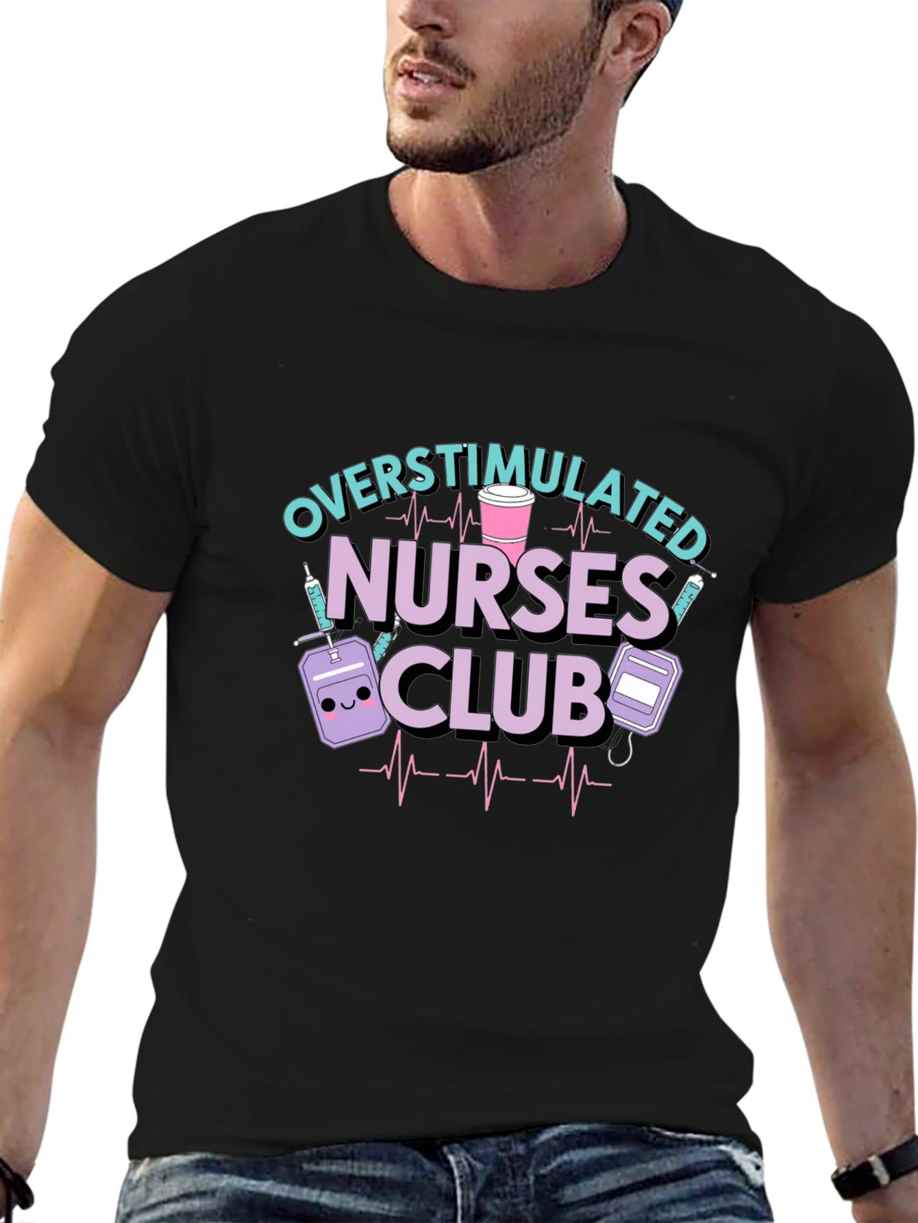 Overstimulated Nurses Club Graphic T-Shirt