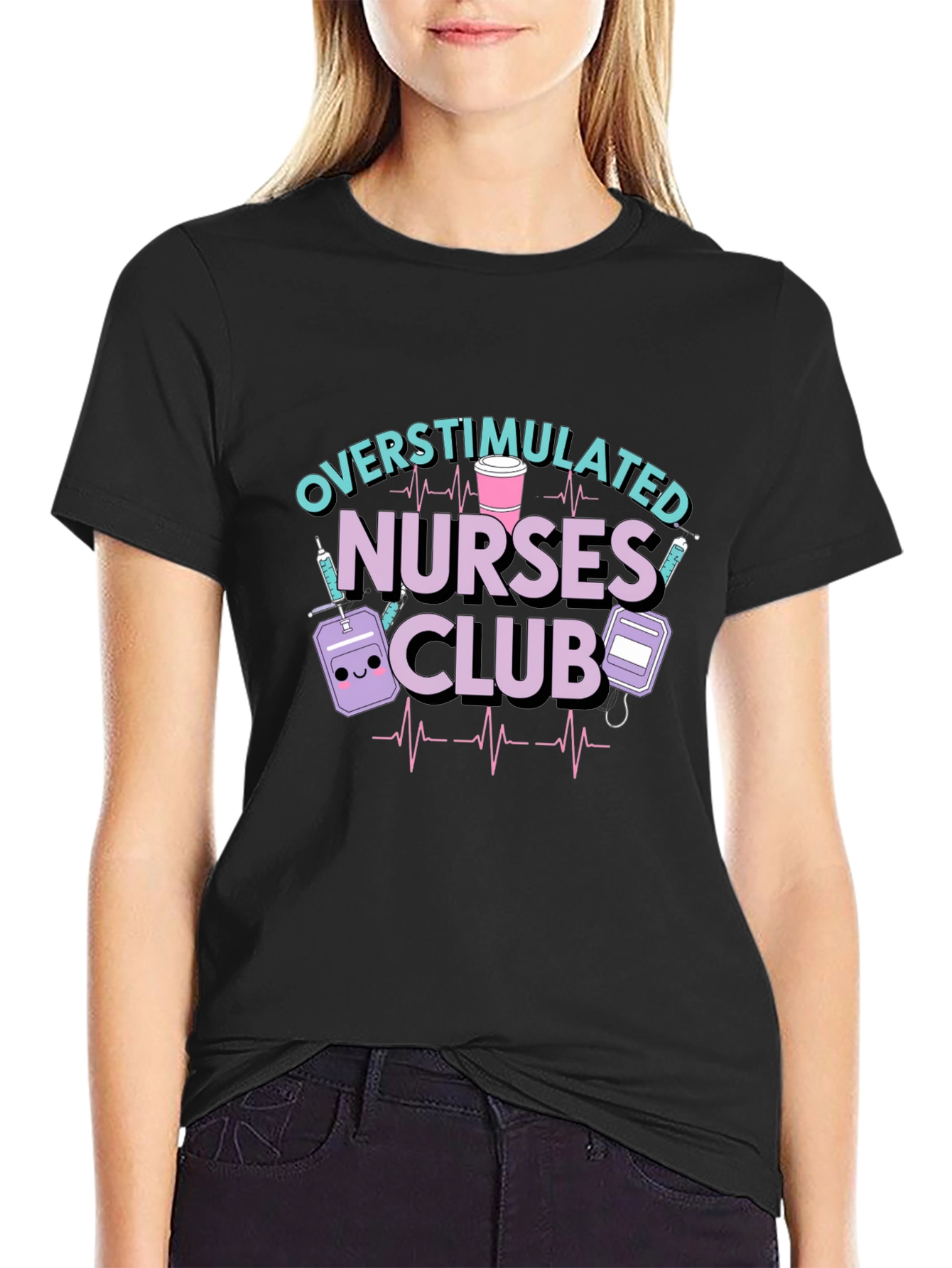 Overstimulated Nurses Club Graphic T-Shirt