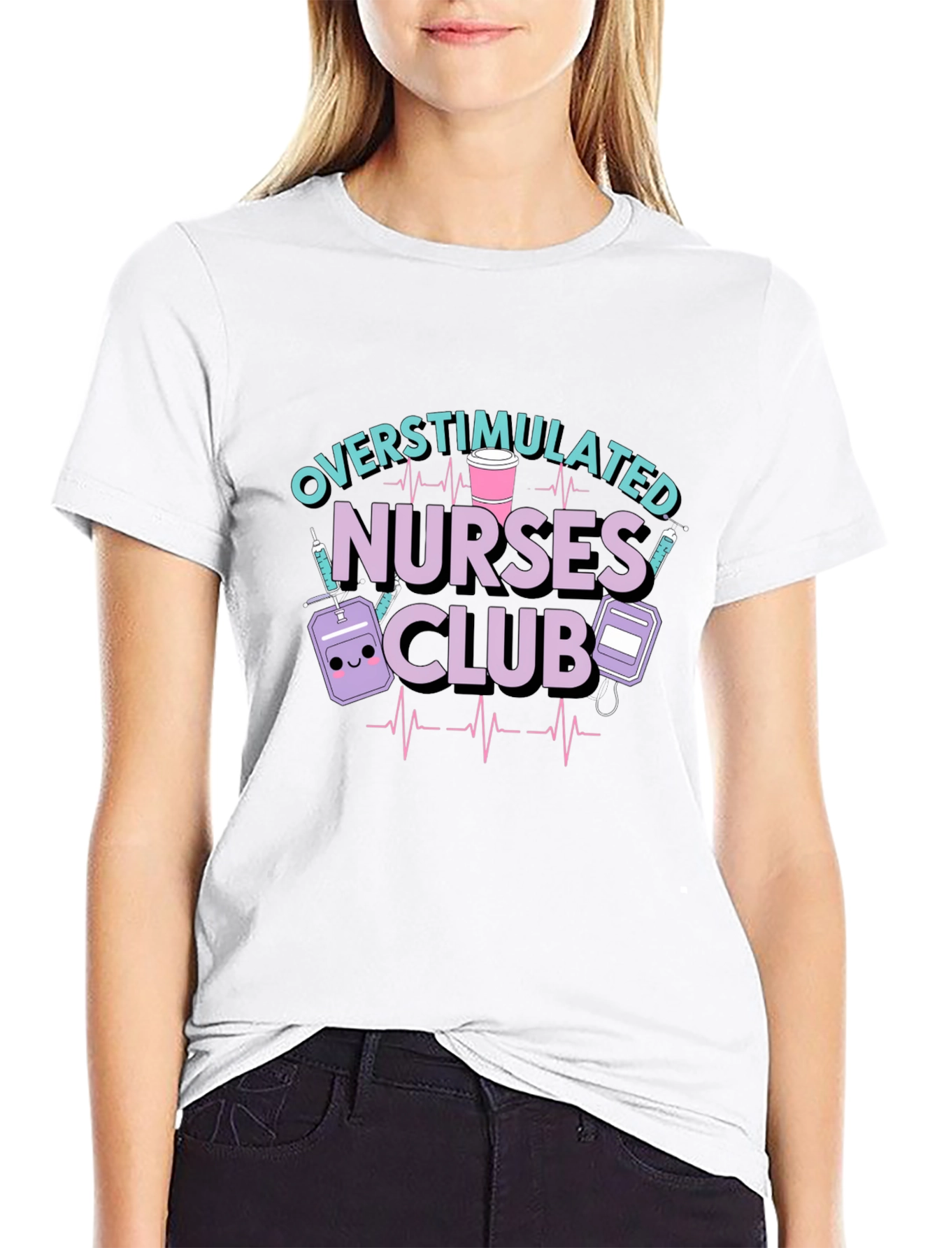 Overstimulated Nurses Club Graphic T-Shirt