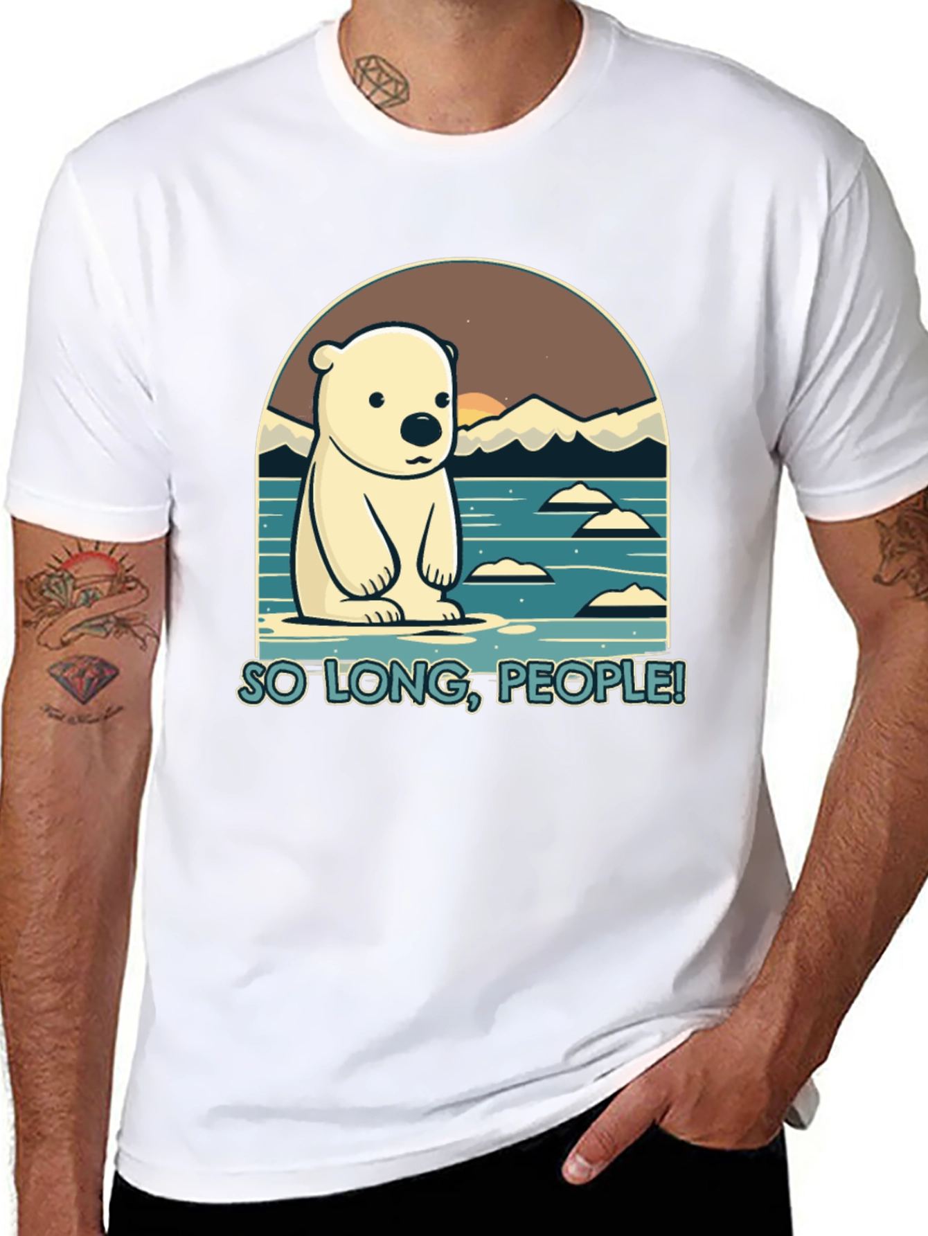 So Long People Polar Bear Graphic T-Shirt
