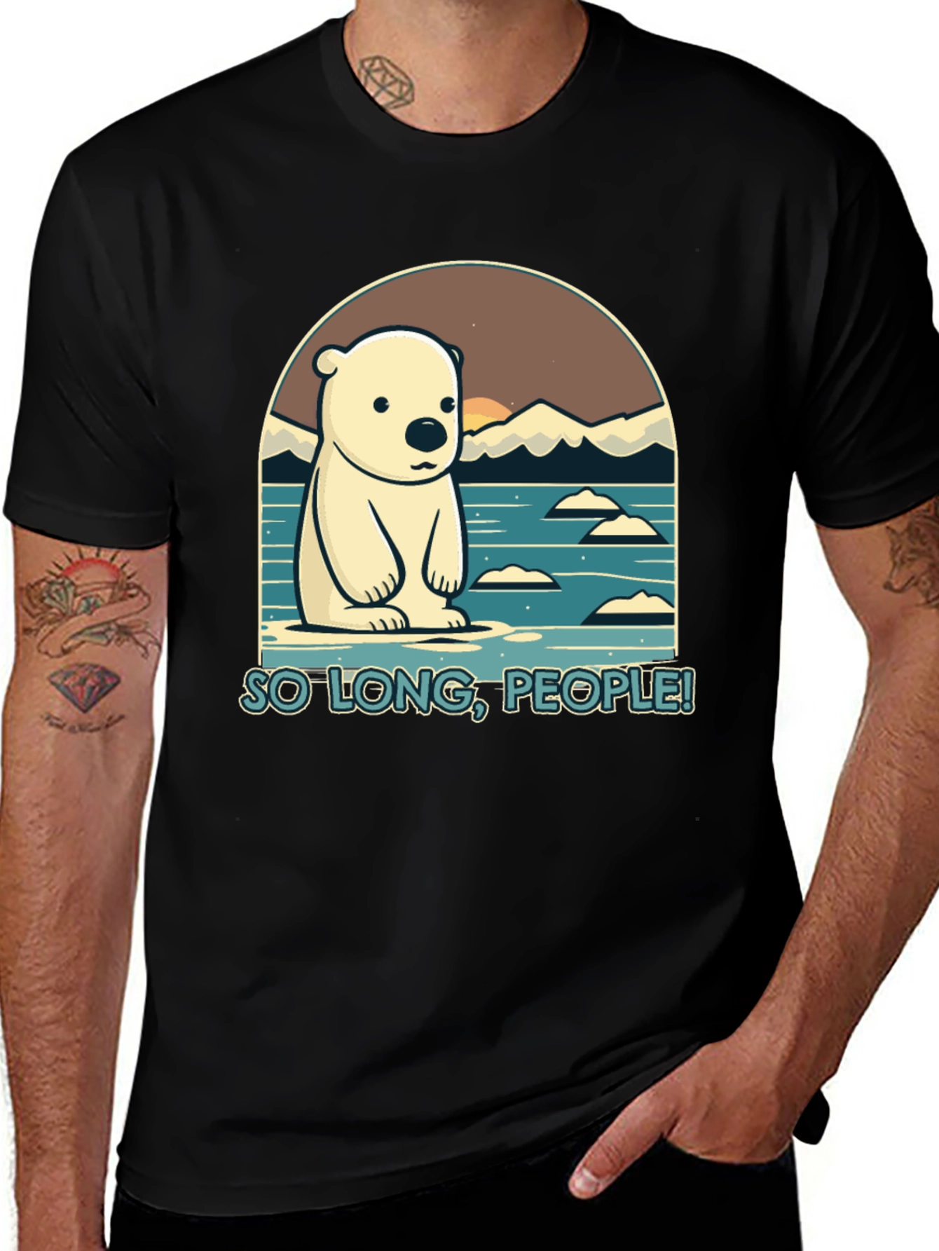 So Long People Polar Bear Graphic T-Shirt