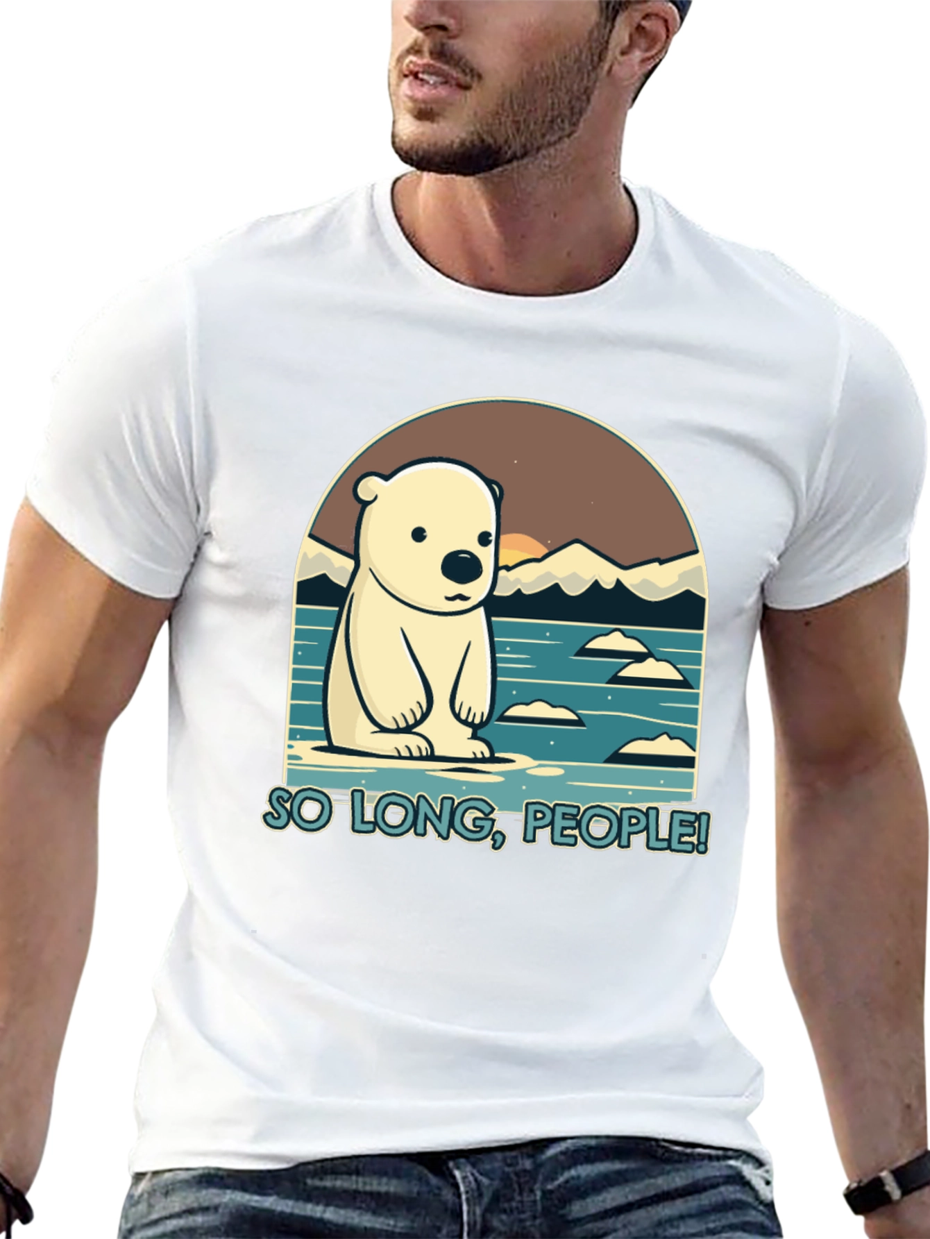 So Long People Polar Bear Graphic T-Shirt