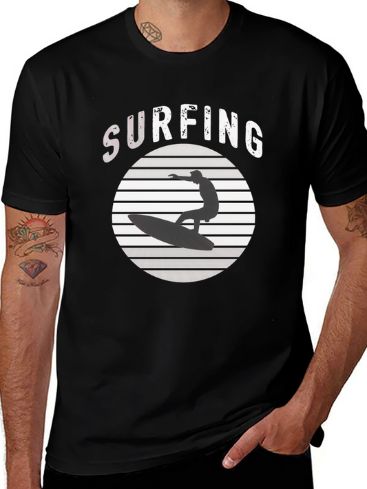 Surfing T-Shirt: Stylish Black Tee for Surf Lovers