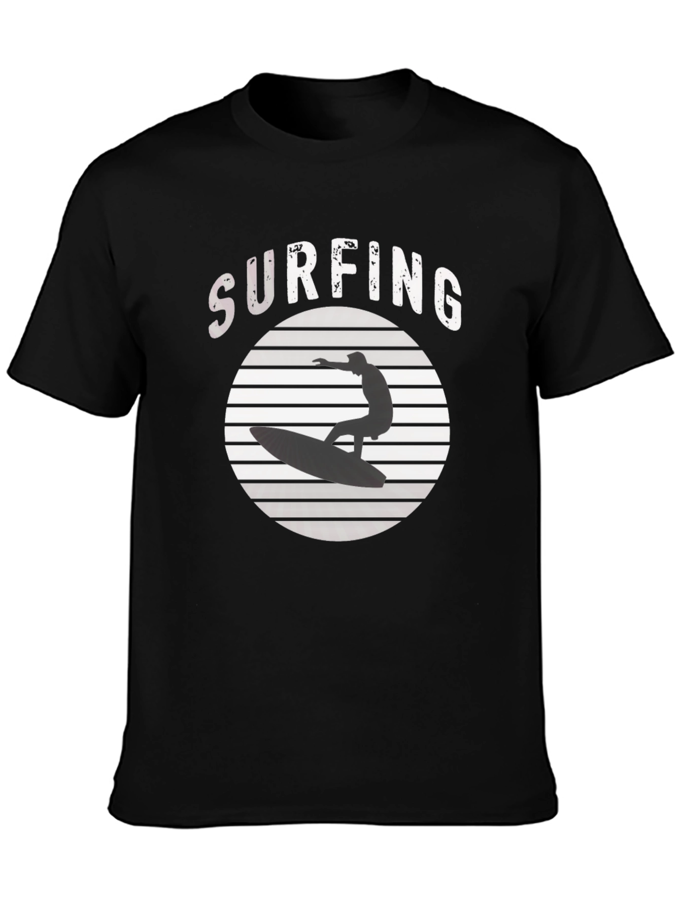 Surfing T-Shirt: Stylish Black Tee for Surf Lovers
