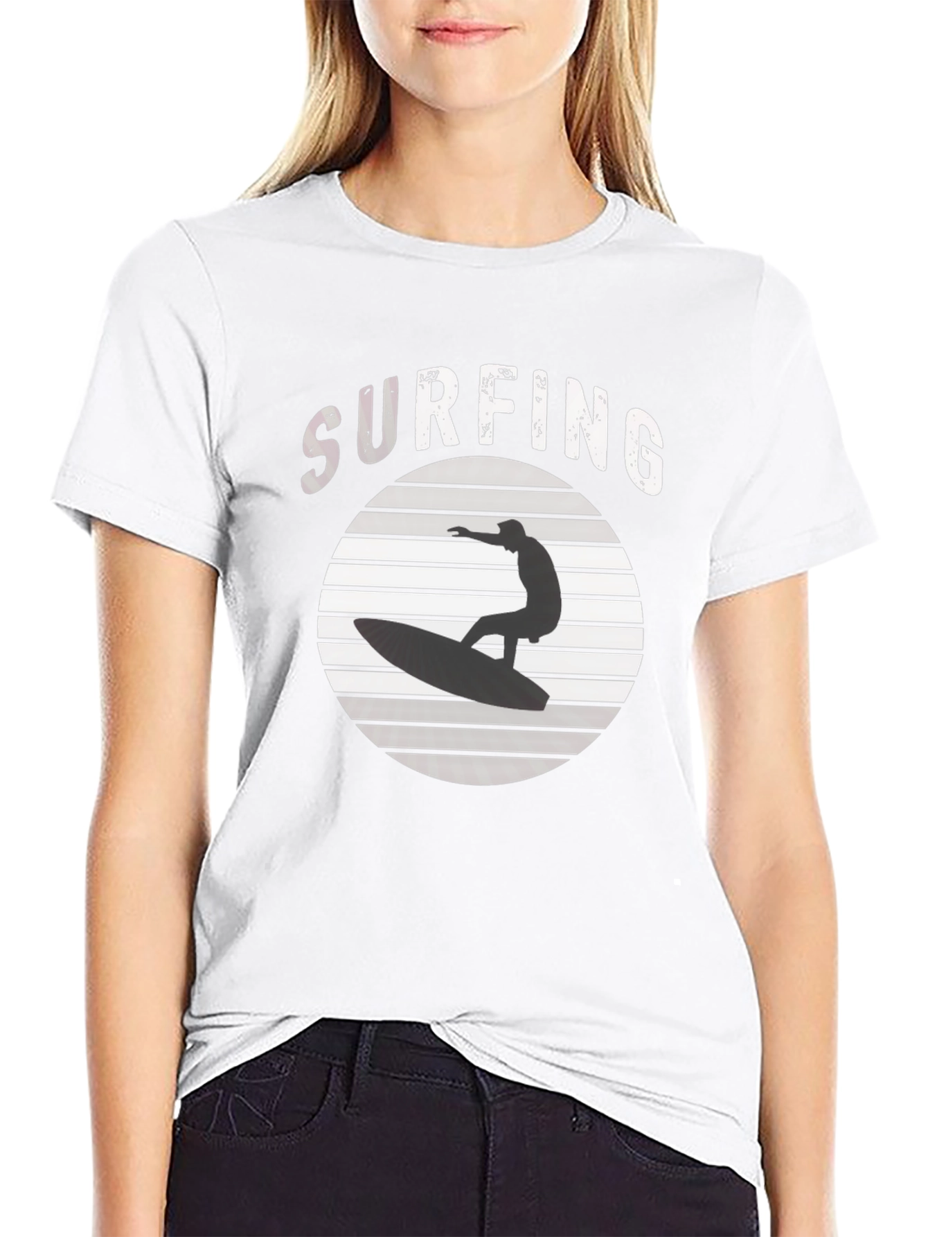 Surfing T-Shirt: Stylish Black Tee for Surf Lovers