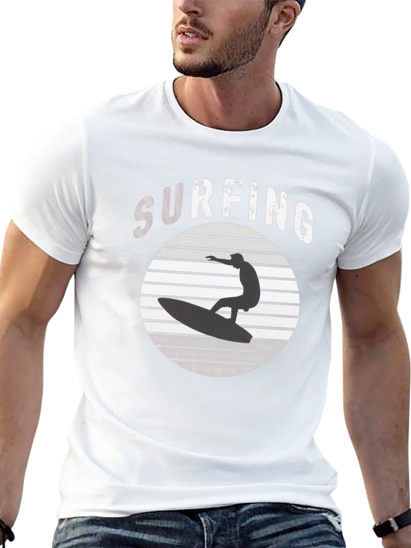 Surfing T-Shirt: Stylish Black Tee for Surf Lovers