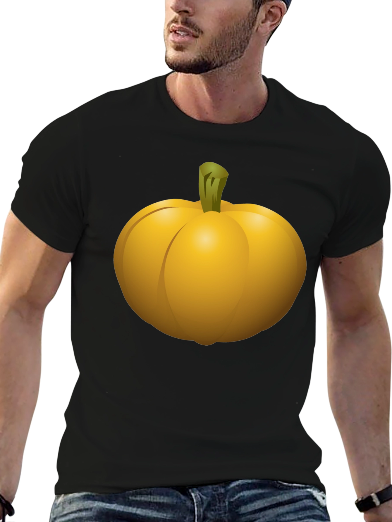 Pumpkin Graphic Black T-Shirt - Halloween Ready!