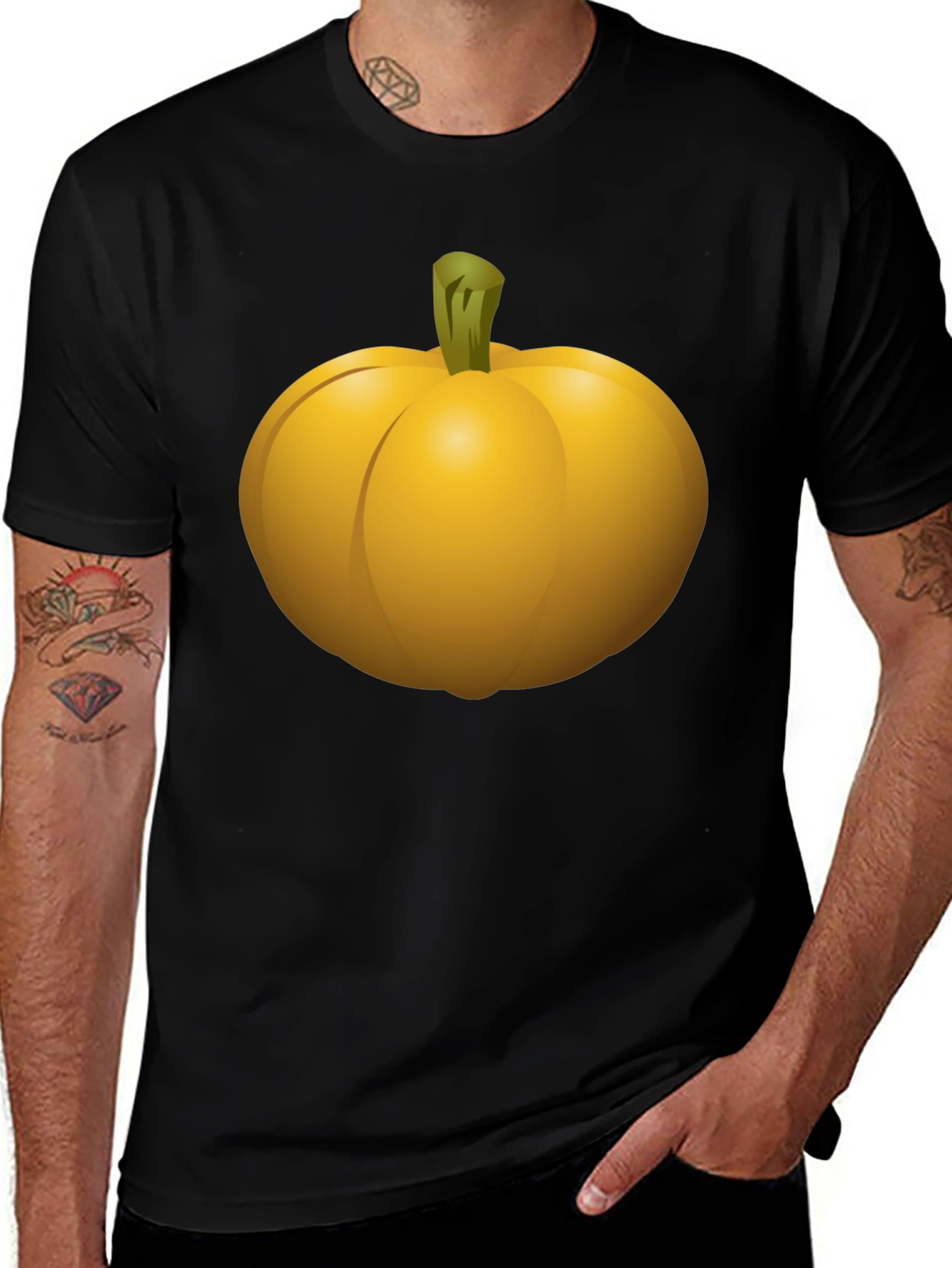 Pumpkin Graphic Black T-Shirt - Halloween Ready!