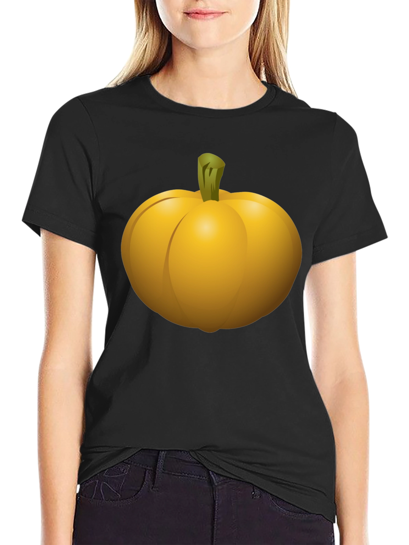 Pumpkin Graphic Black T-Shirt - Halloween Ready!