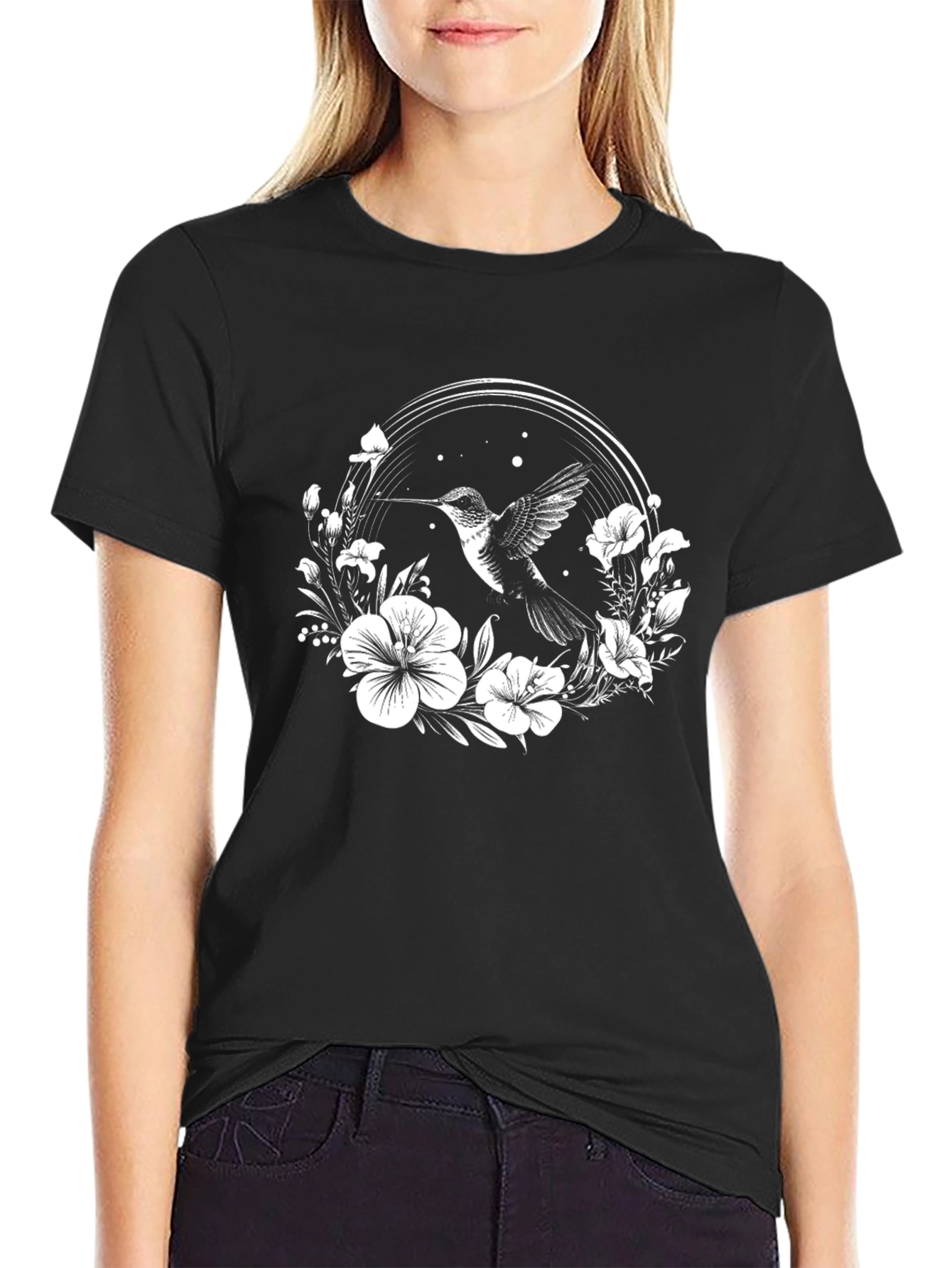 Hummingbird Floral Graphic Tee