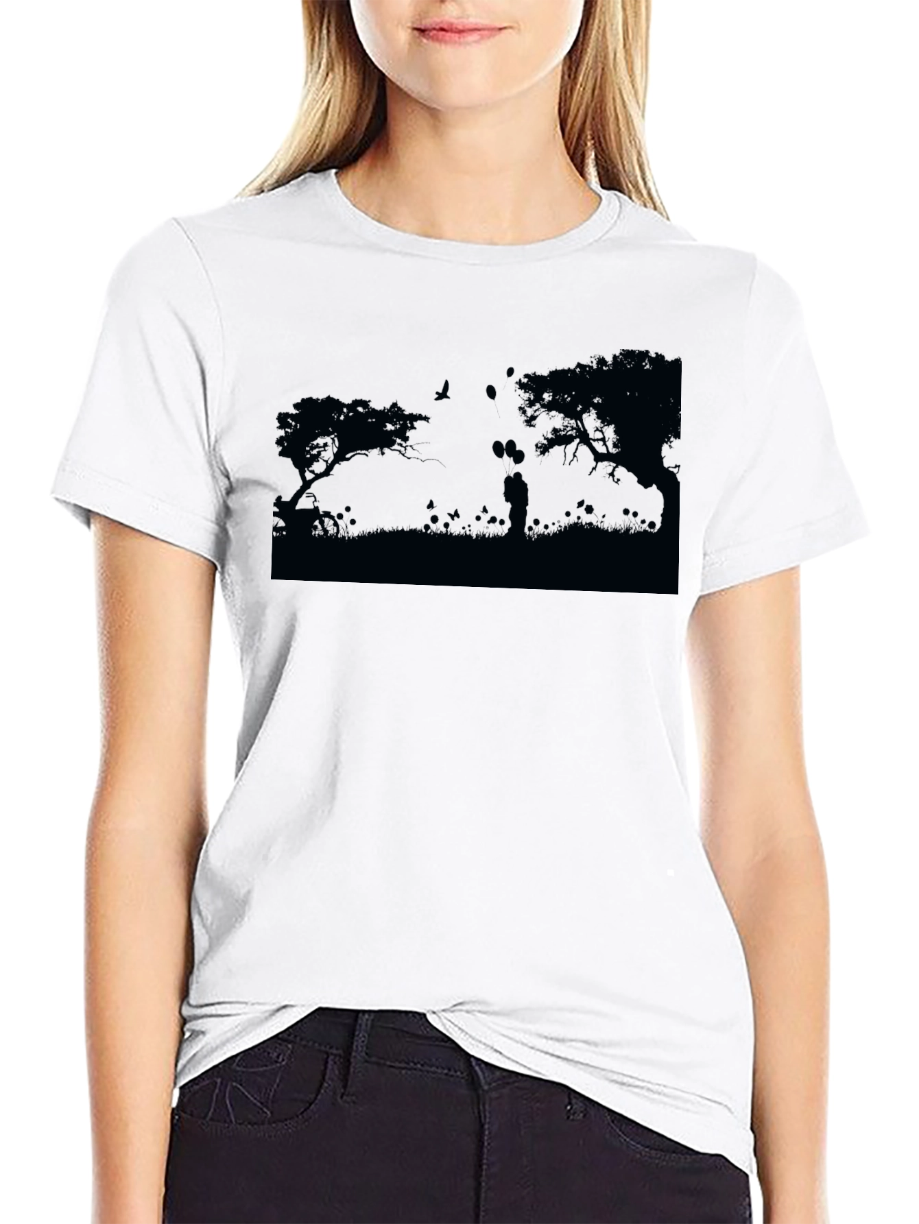 Romantic Silhouette Graphic Tee - Unisex Soft Cotton