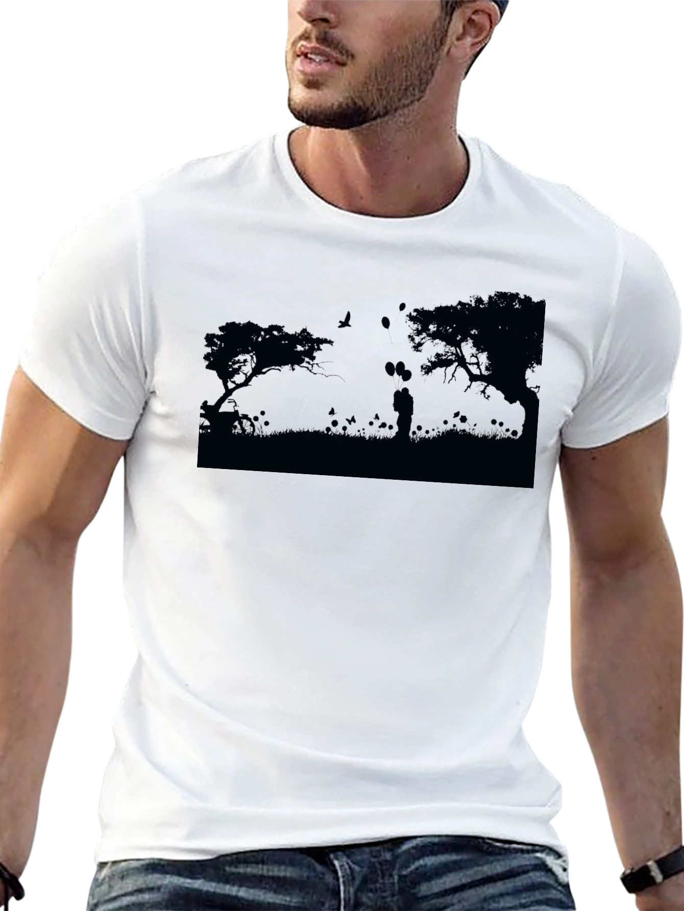 Romantic Silhouette Graphic Tee - Unisex Soft Cotton