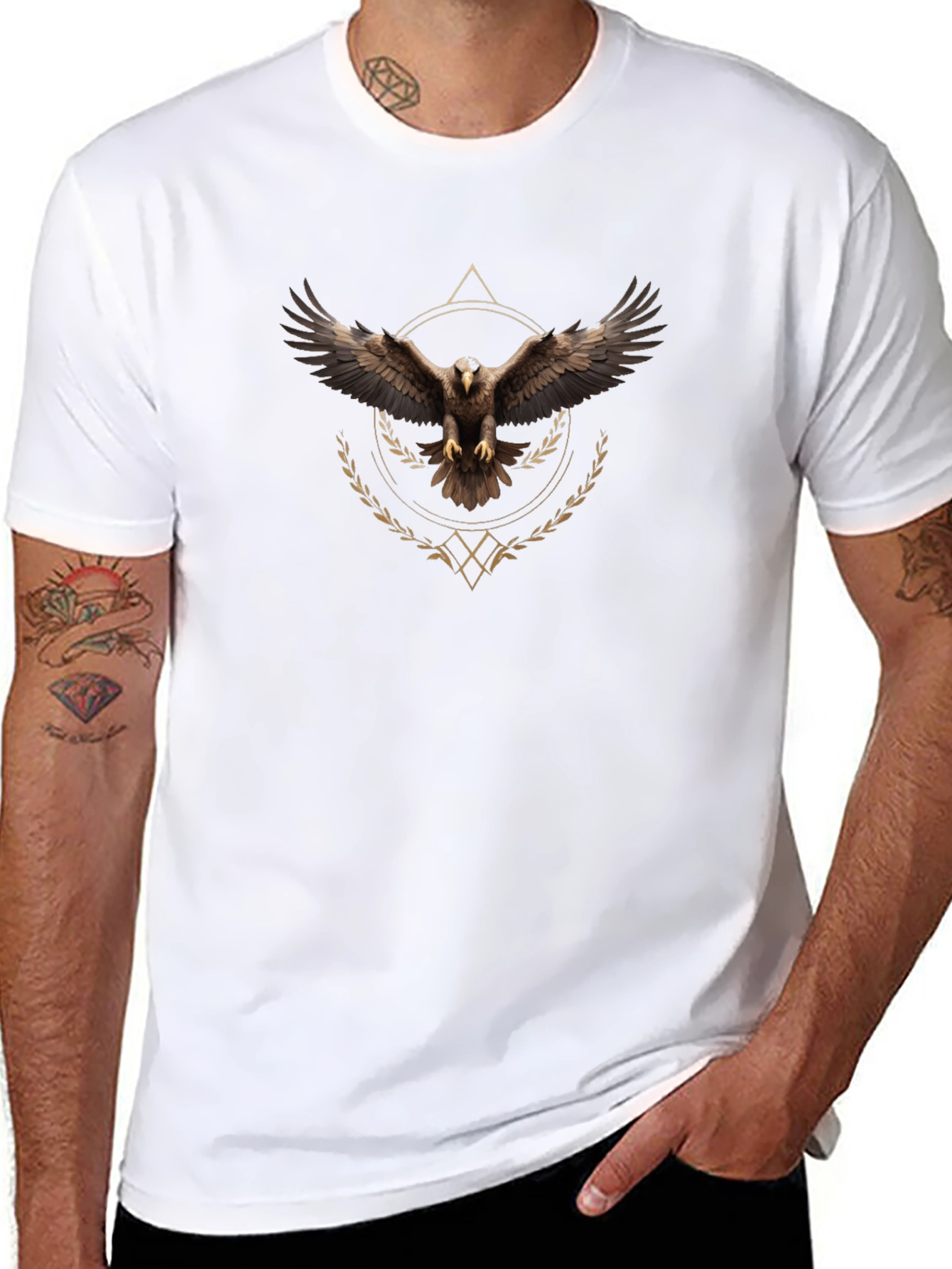 Eagle Graphic Tee - Black Cotton Blend