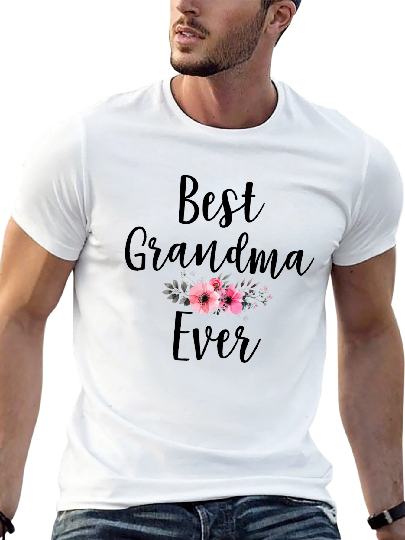 Best Grandma Ever Black Graphic T-Shirt
