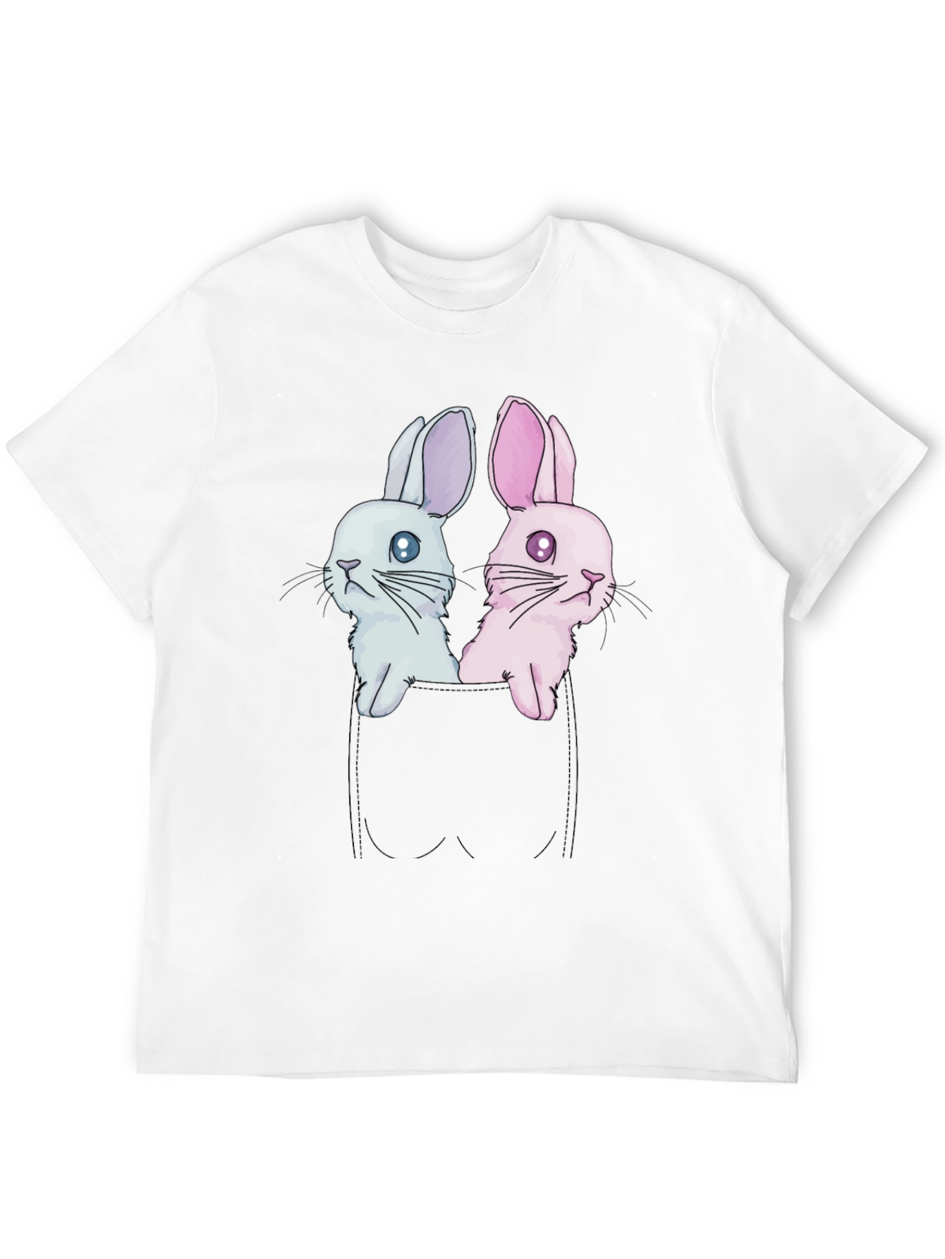 Cute Bunny Pocket Tee - Adorable Graphic T-Shirt