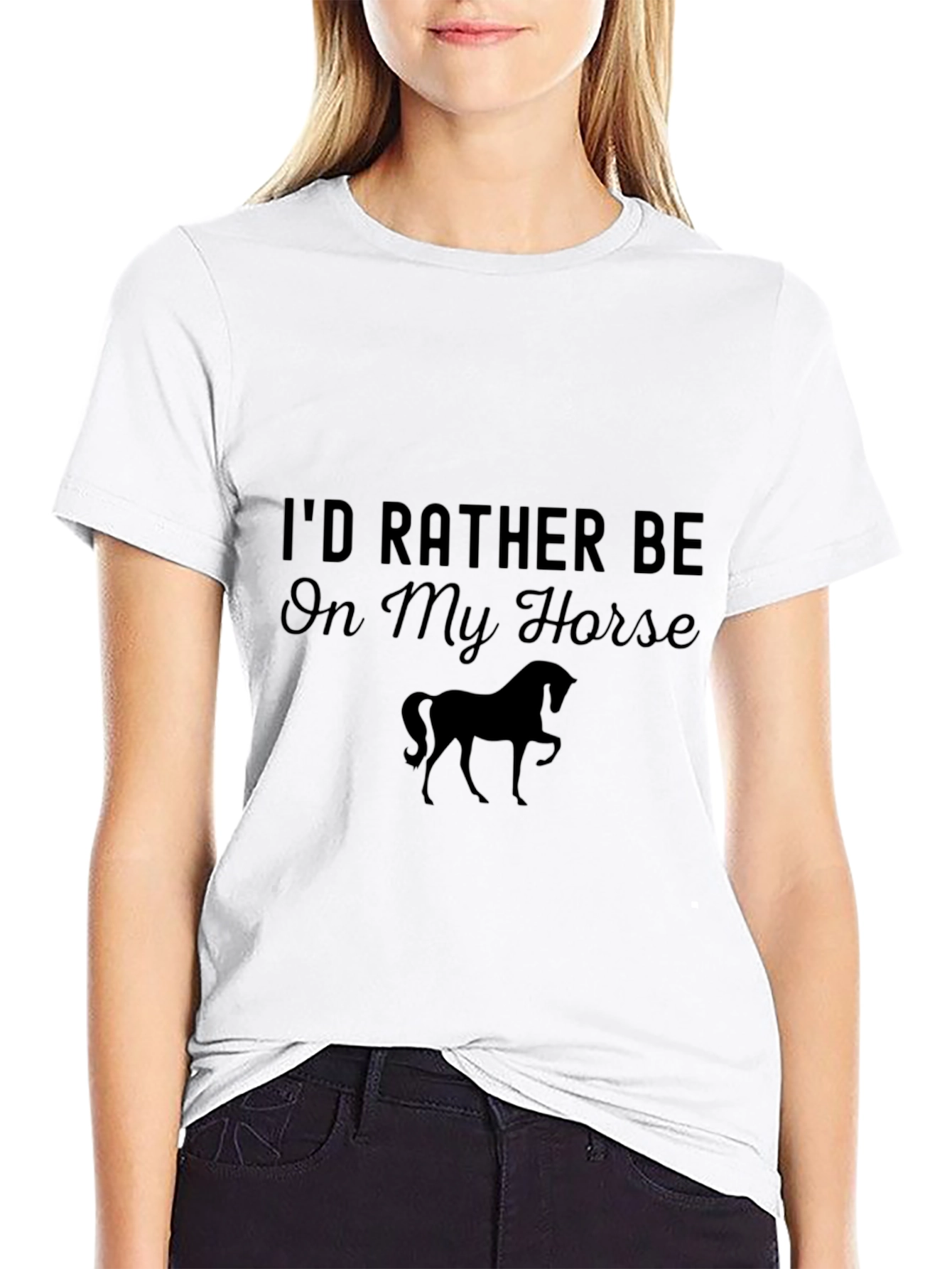 Id Rather Be On My Horse Black Tee