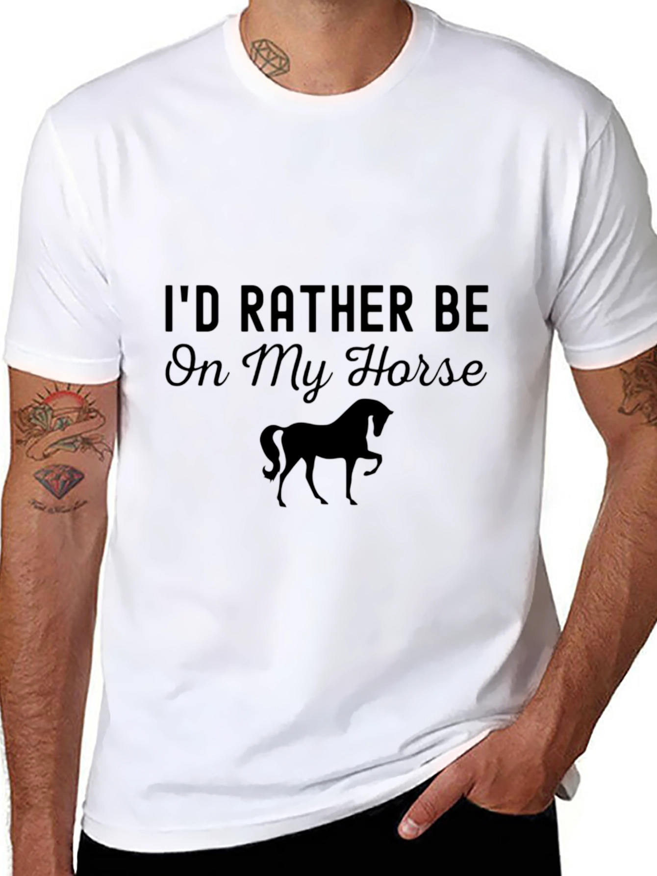 Id Rather Be On My Horse Black Tee