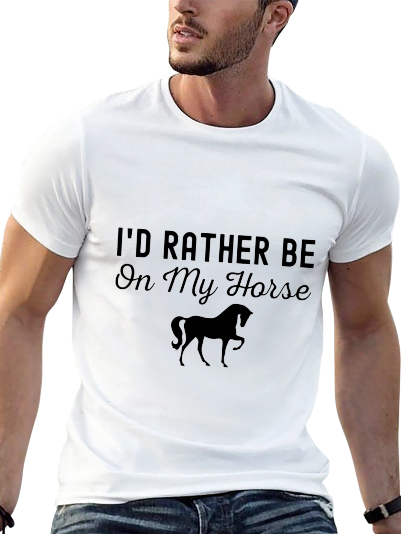 Id Rather Be On My Horse Black Tee