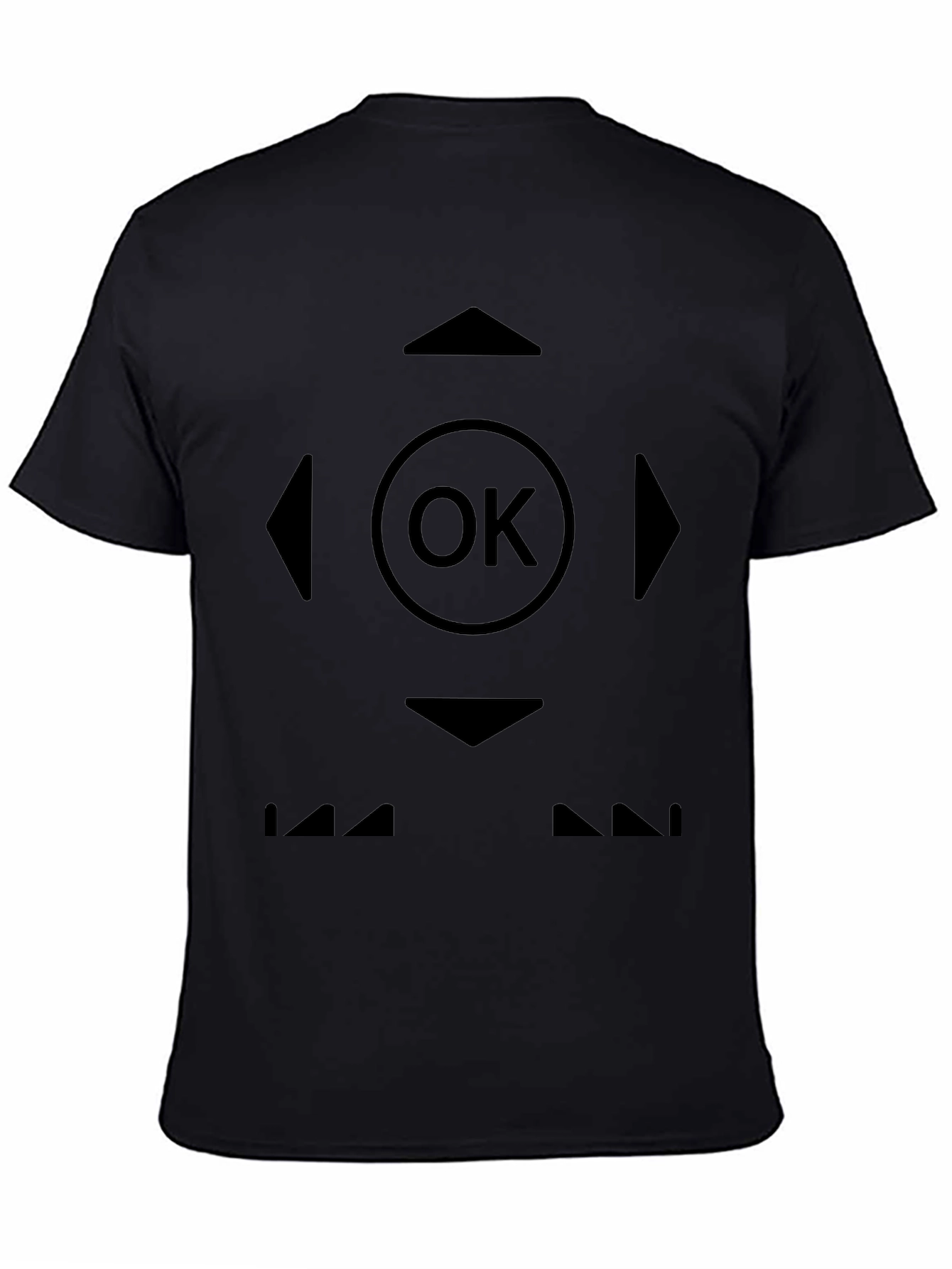 OK Controller Black T-Shirt - Directional Pad Design