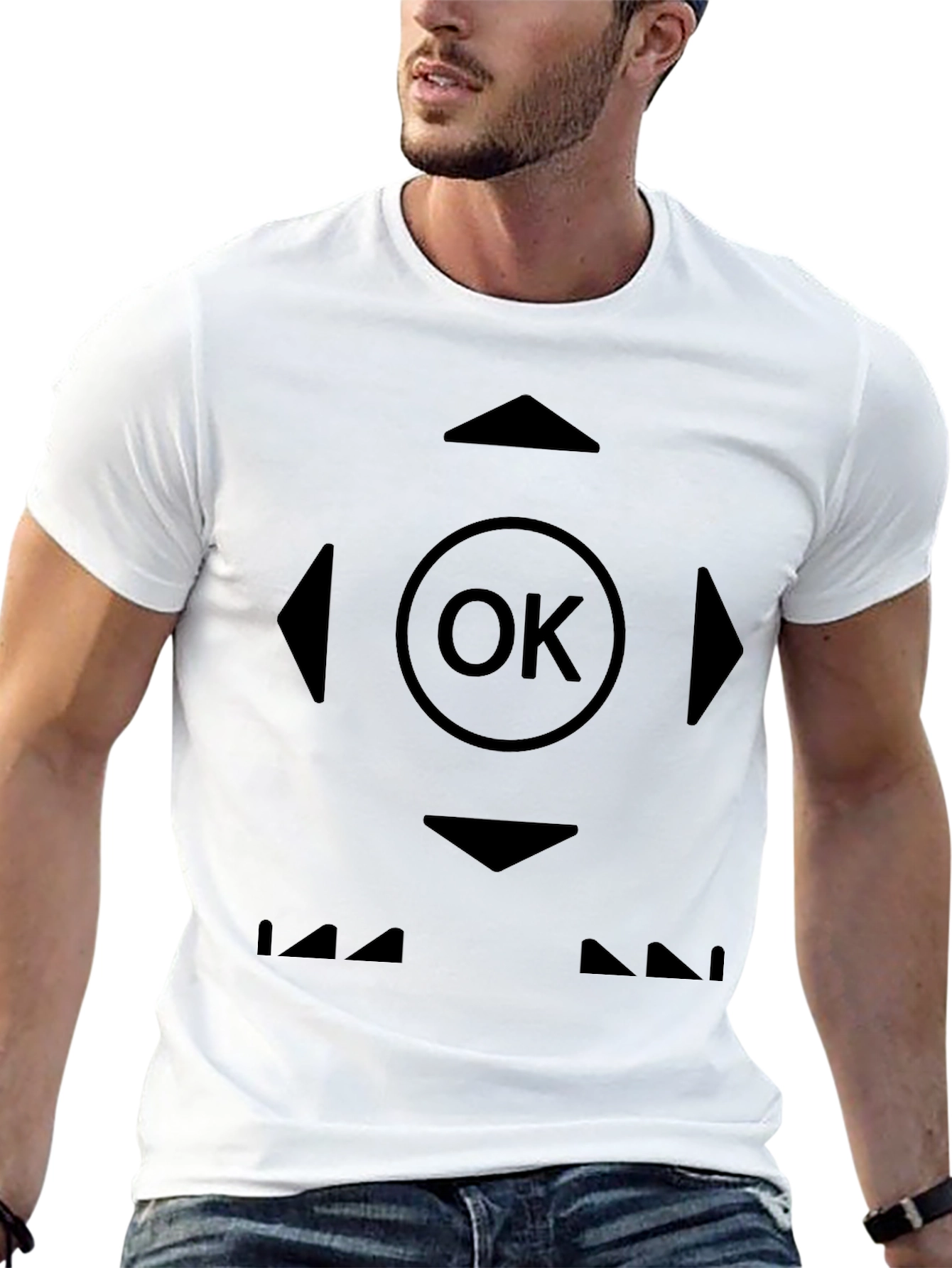 OK Controller Black T-Shirt - Directional Pad Design