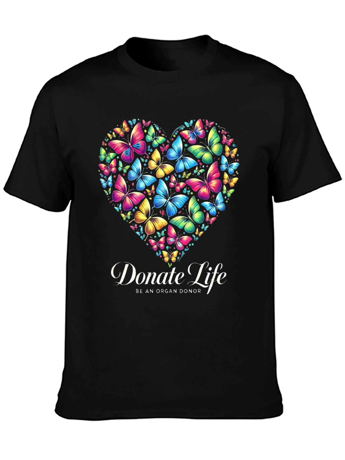 Donate Life Butterfly Heart Graphic T-Shirt