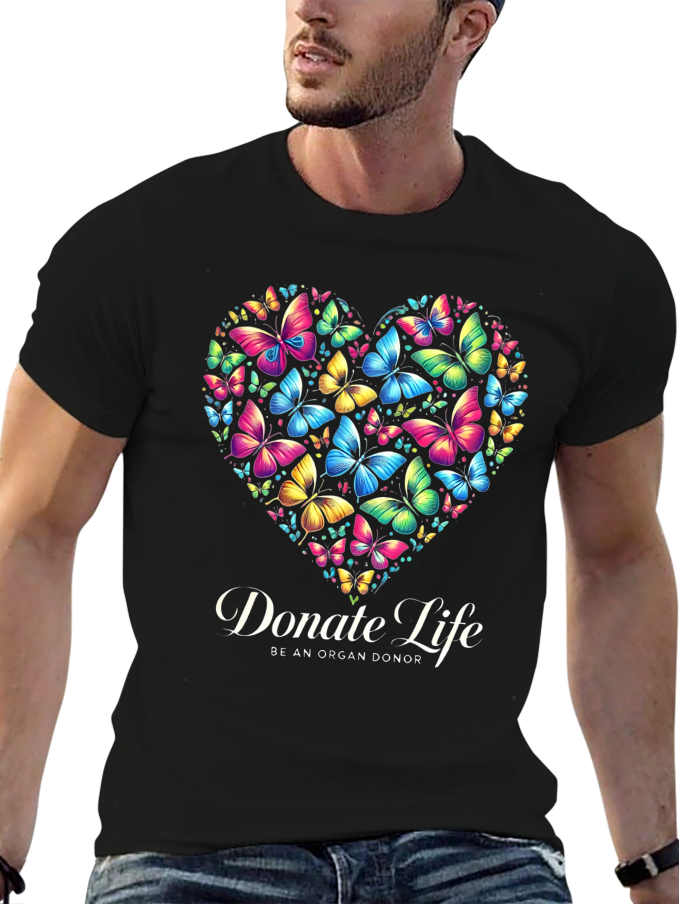 Donate Life Butterfly Heart Graphic T-Shirt