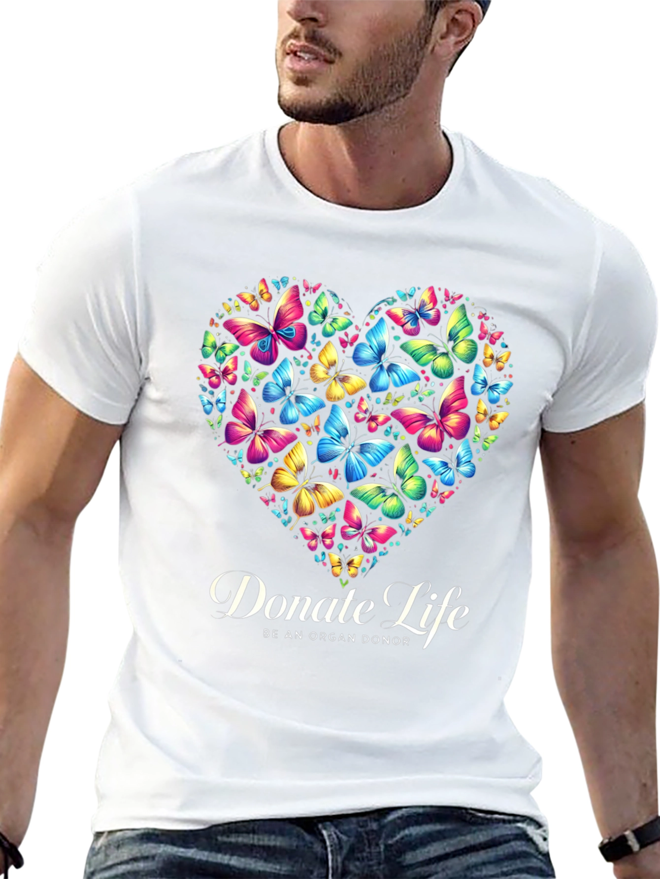 Donate Life Butterfly Heart Graphic T-Shirt