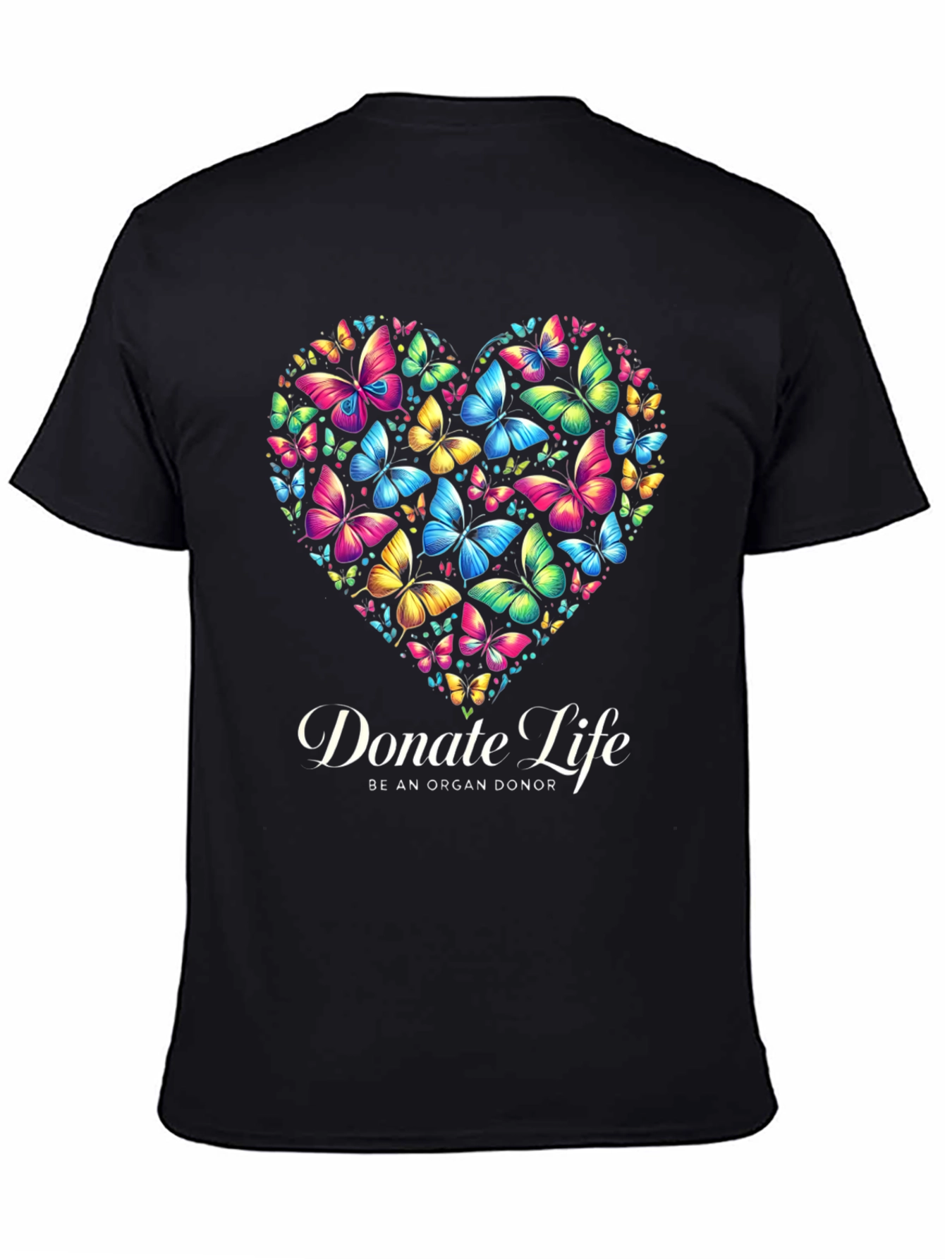Donate Life Butterfly Heart Graphic T-Shirt
