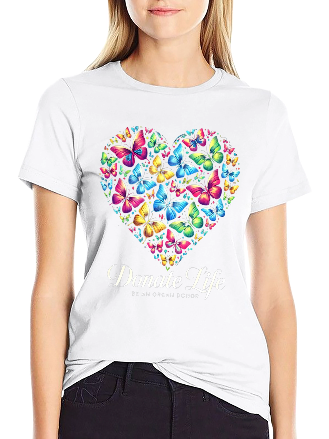 Donate Life Butterfly Heart Graphic T-Shirt