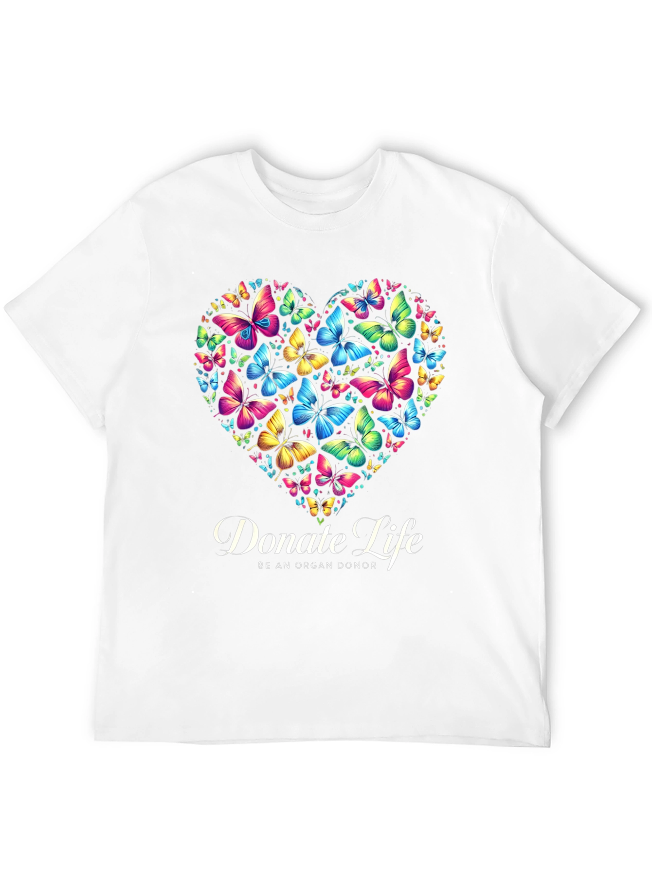 Donate Life Butterfly Heart Graphic T-Shirt
