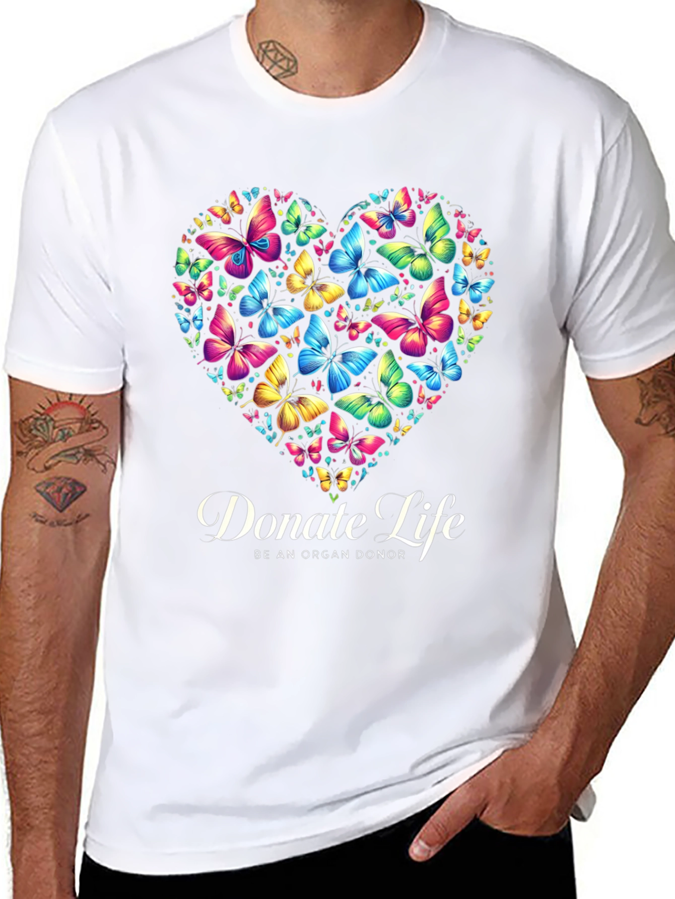 Donate Life Butterfly Heart Graphic T-Shirt