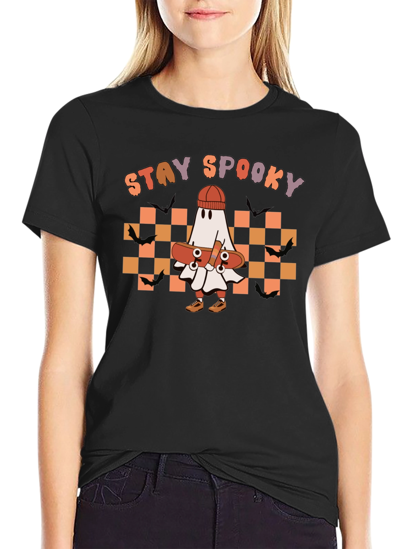 Stay Spooky Ghost Skateboard T-Shirt