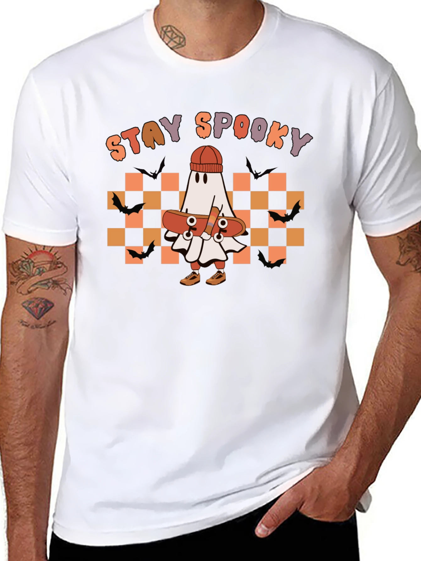Stay Spooky Ghost Skateboard T-Shirt
